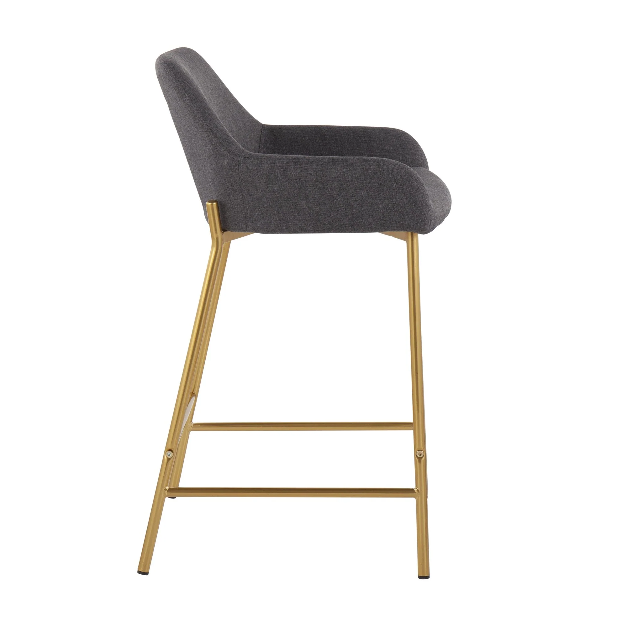 Daniella Fixed-Height Counter Stool - Set of 2 Gray By LumiSource - B24-DNLA2 AUCHAR2 - Image 8