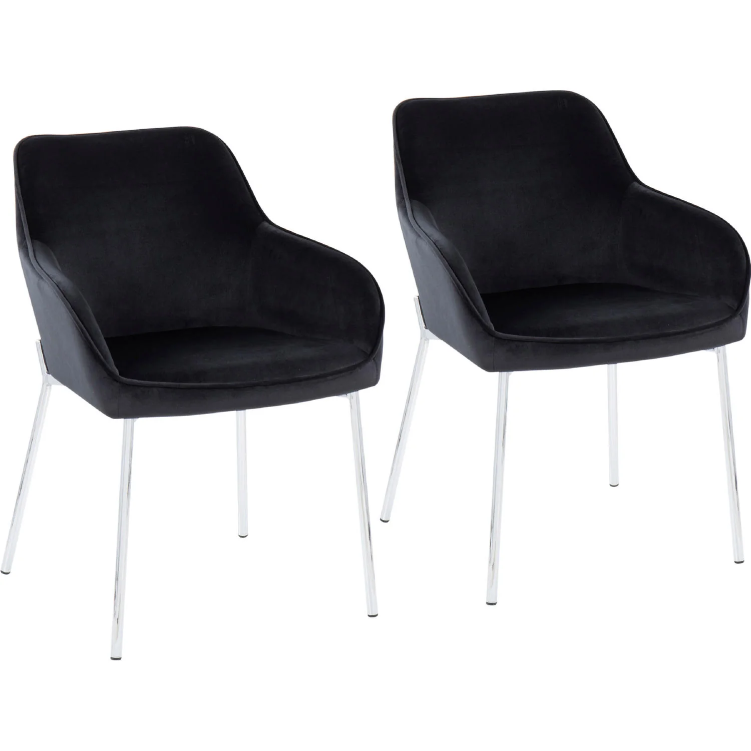 Daniella Dining Chair - Set of 2 Black Velvet By LumiSource - Image 2