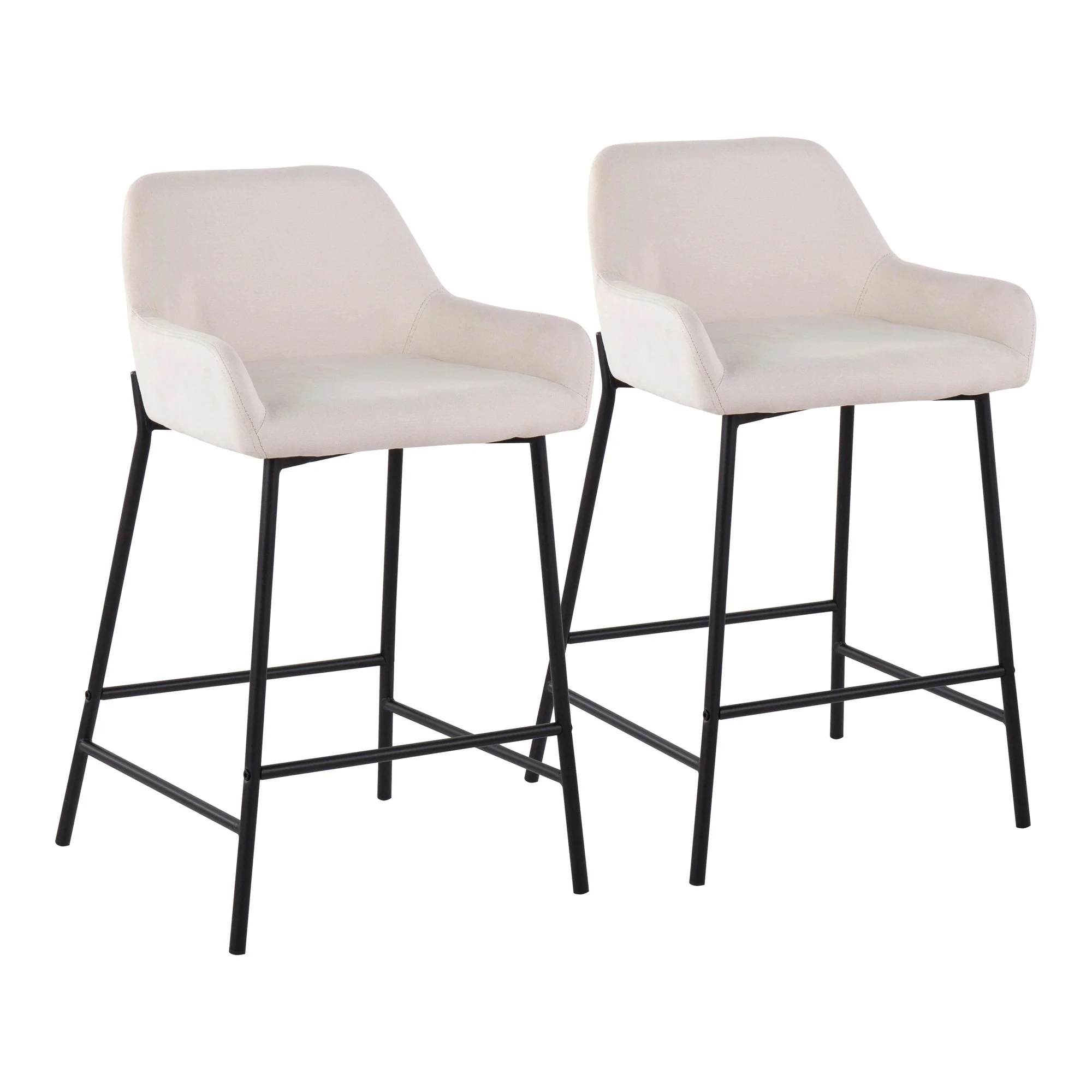 Daniella Fixed-Height Counter Stool - Set of 2 By LumiSource - B24-DNLA2 BKCR2 - Image 3