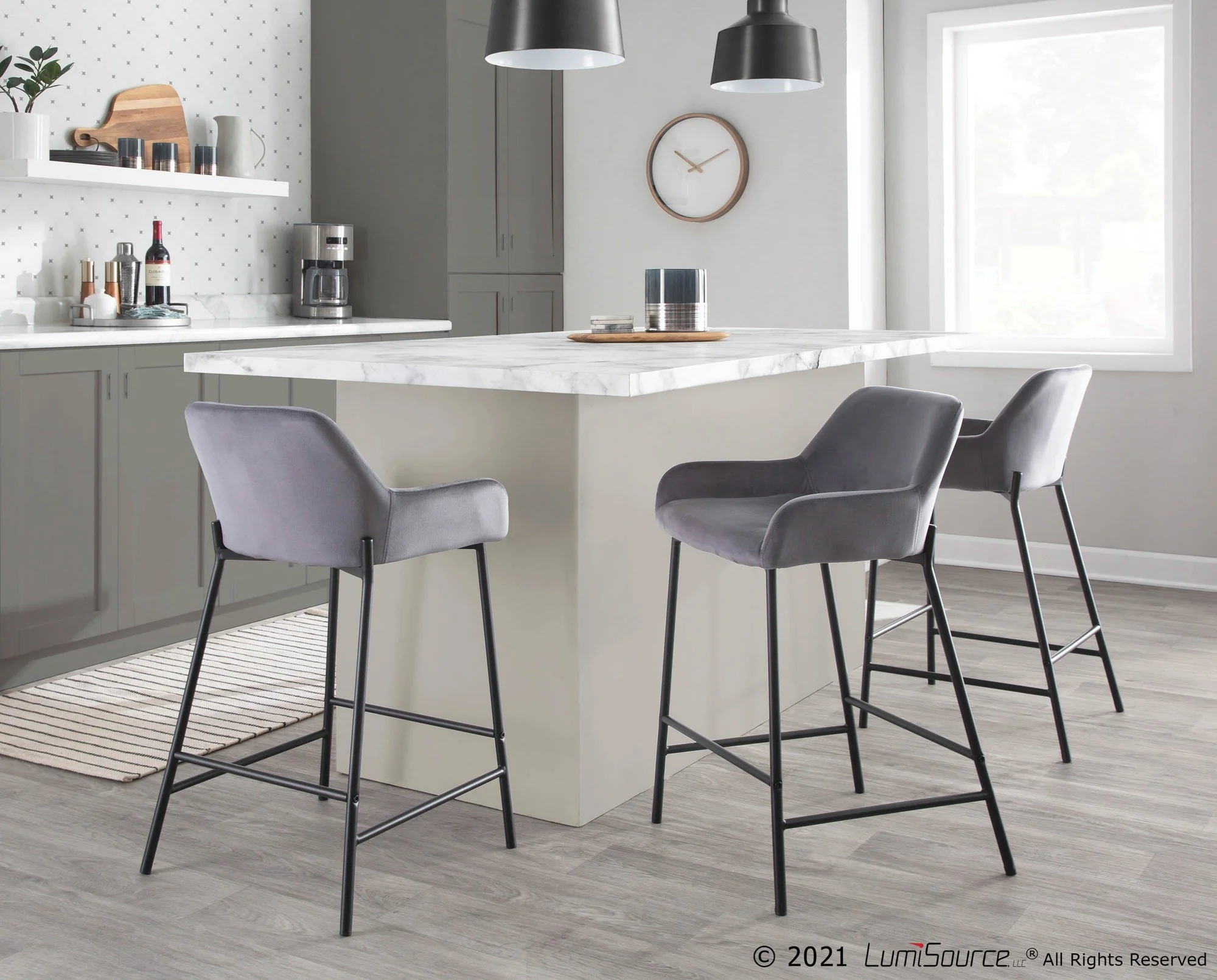 Daniella Fixed-Height Counter Stool - Set of 2 By LumiSource - B24-DNLA2 BKCR2 - Image 9