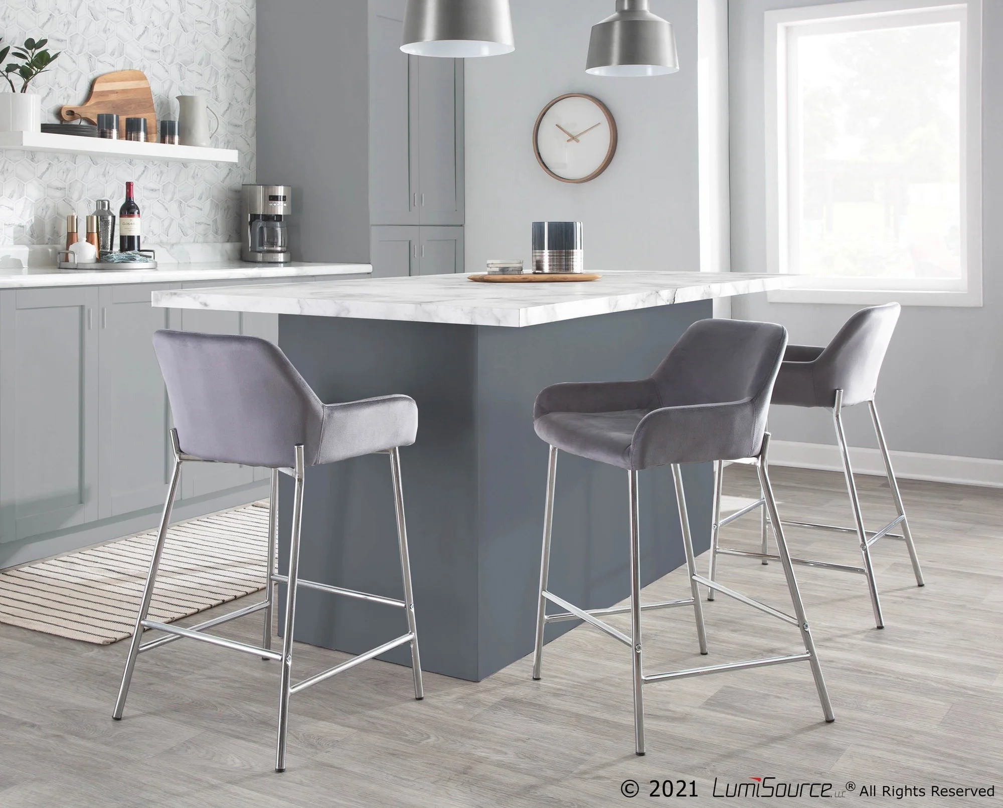 Daniella Fixed-Height Counter Stool - Set of 2 By LumiSource - B24-DNLA2 CHRMVSV2 - Image 2
