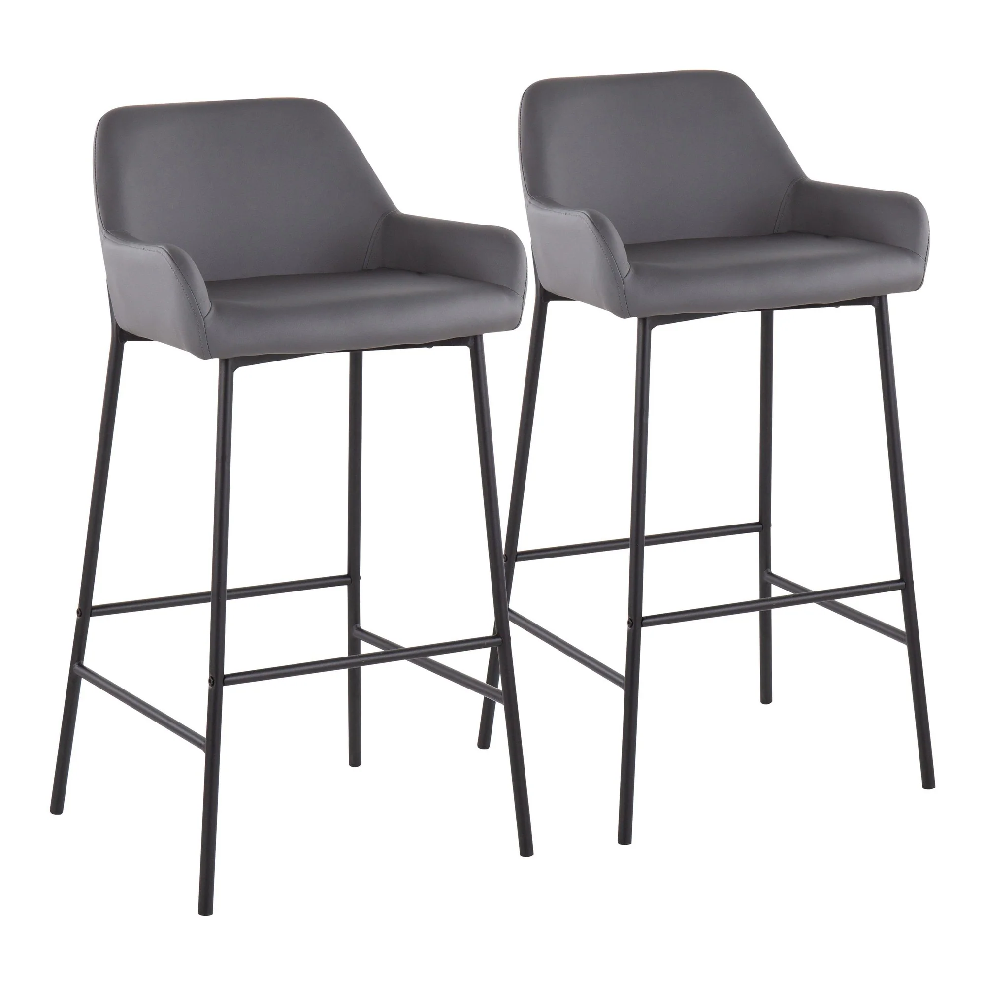 Daniella Fixed-Height Bar Stool - Set of 2 Cream By LumiSource - B30-DNLA2 BKPUCAM2 - Image 9