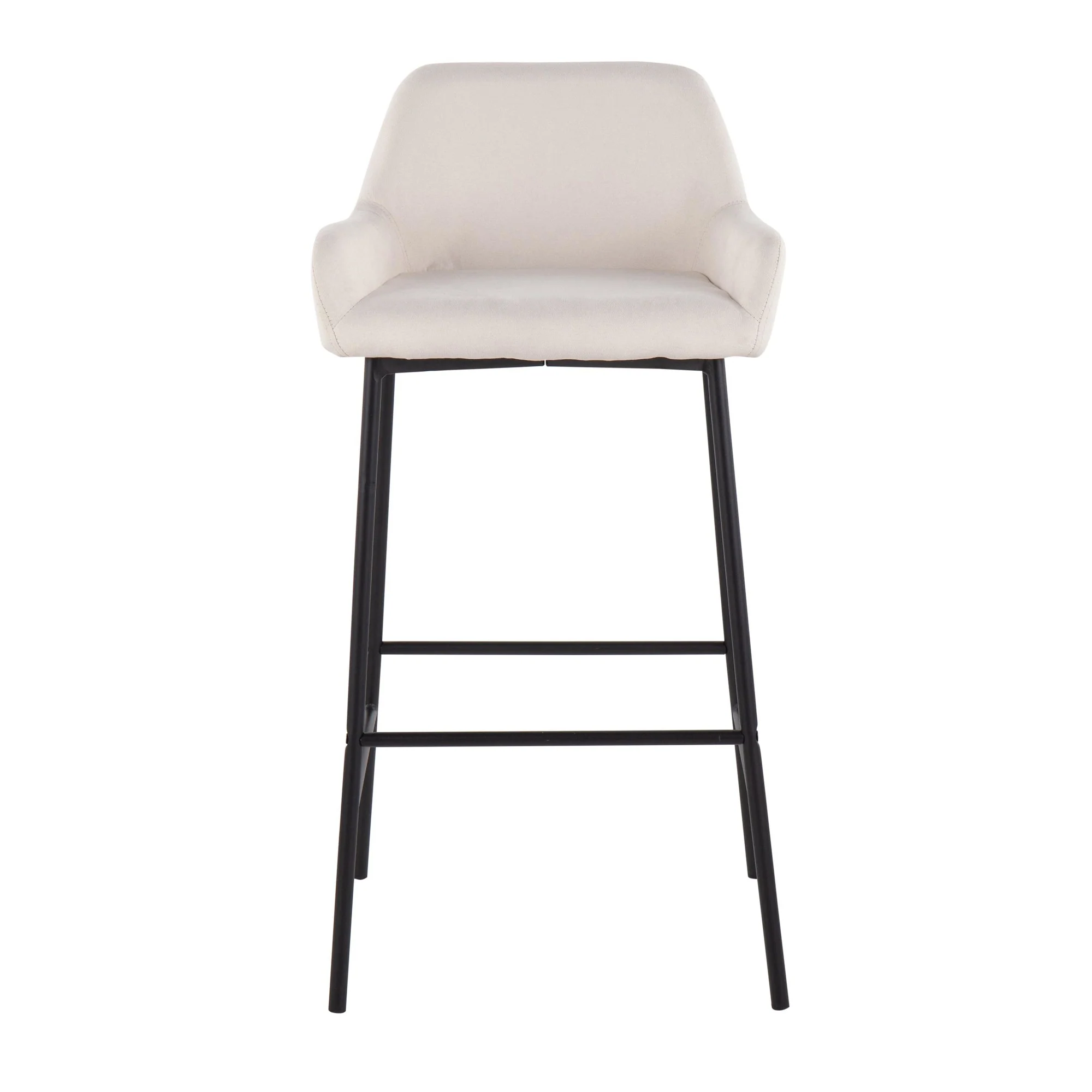 Daniella Fixed-Height Bar Stool - Set of 2 Gray By LumiSource - B30-DNLA2 BKCHAR2 - Image 10