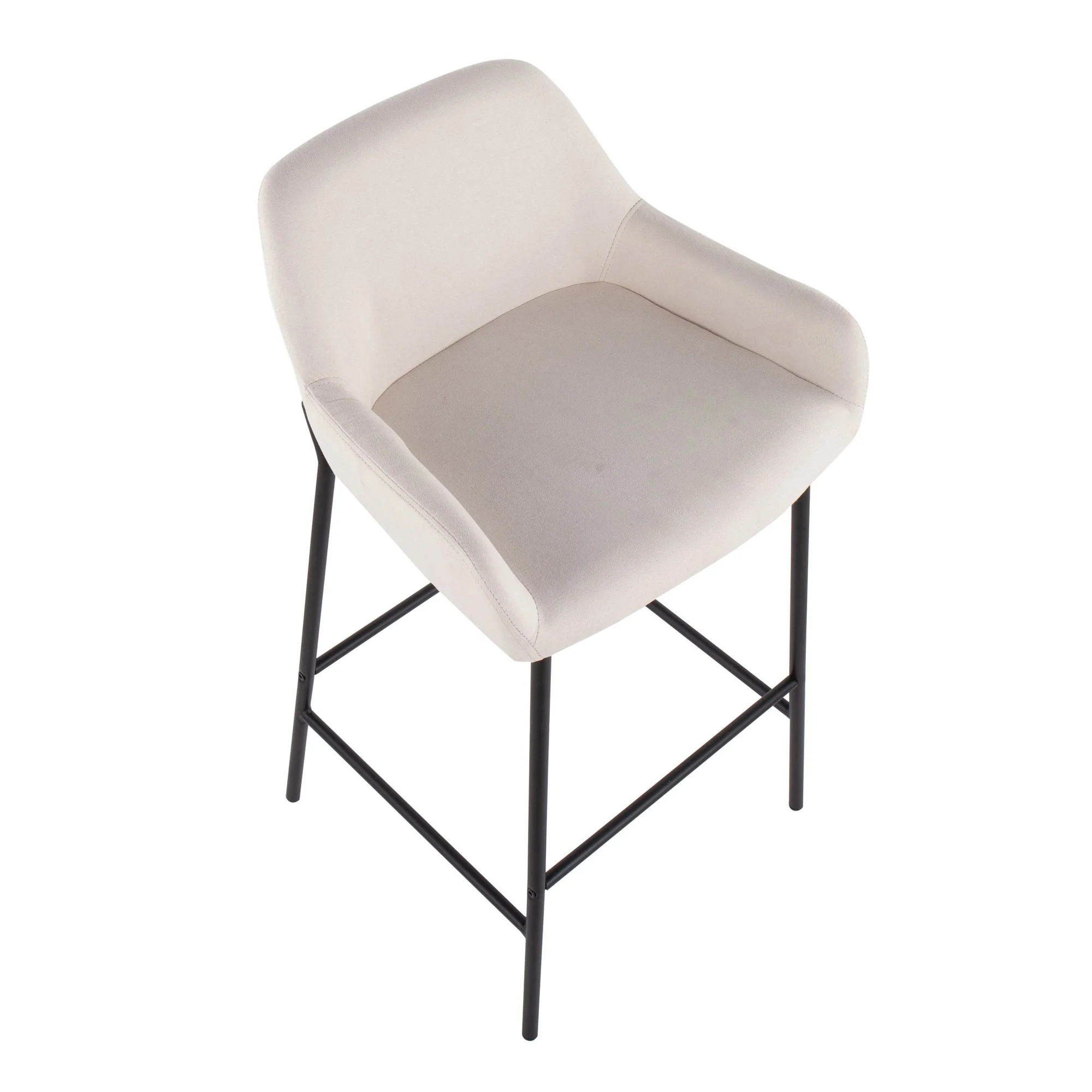 Daniella Fixed-Height Bar Stool - Set of 2 Gray By LumiSource - B30-DNLA2 BKCHAR2 - Image 11