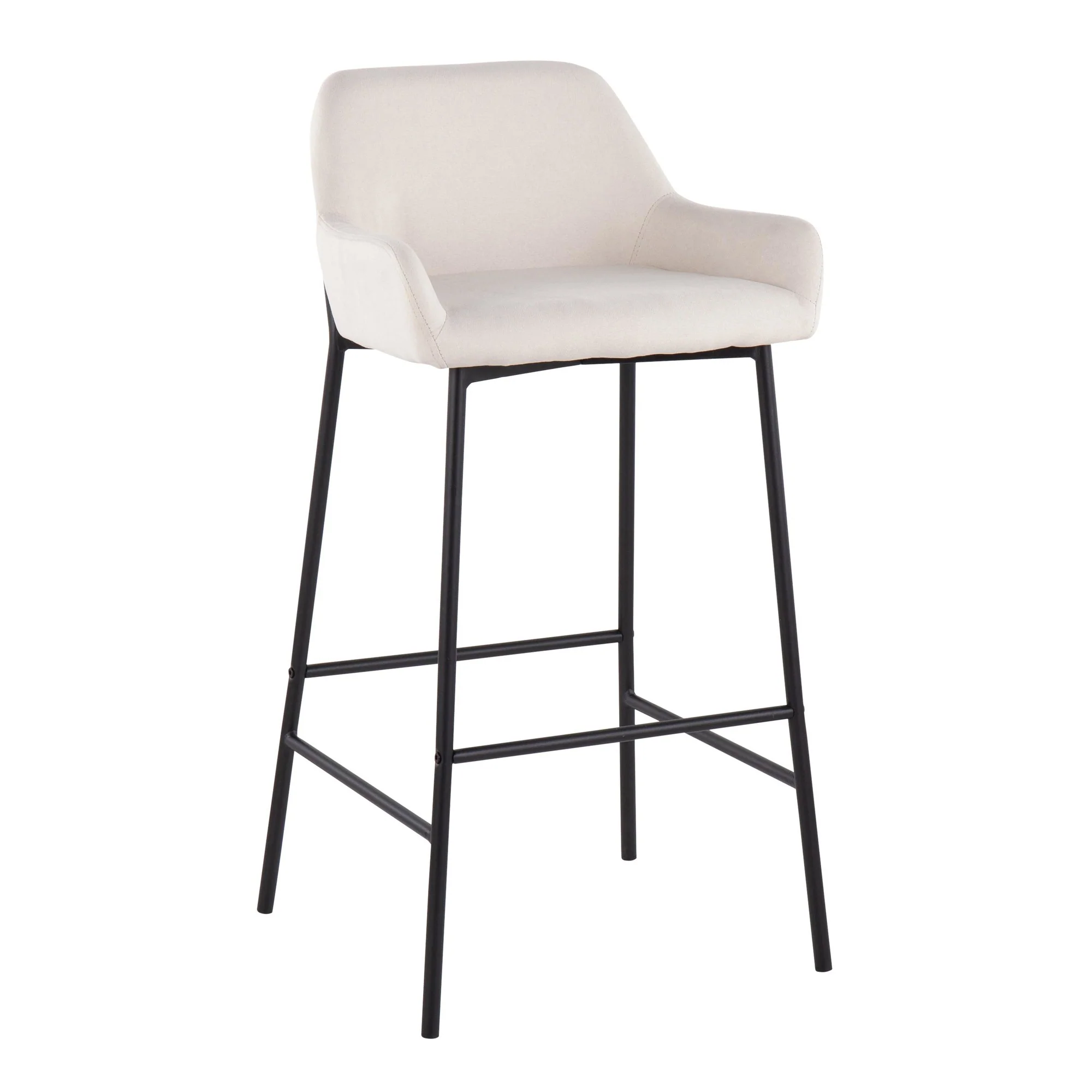 Daniella Fixed-Height Bar Stool - Set of 2 Gray By LumiSource - B30-DNLA2 BKCHAR2 - Image 13
