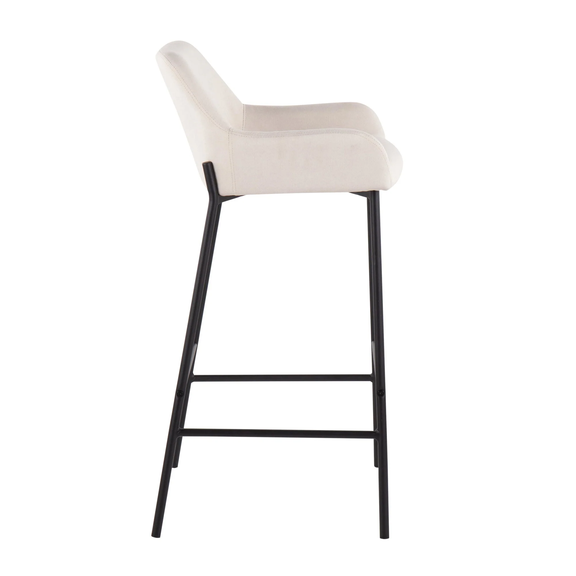 Daniella Fixed-Height Bar Stool - Set of 2 Gray By LumiSource - B30-DNLA2 BKCHAR2 - Image 14