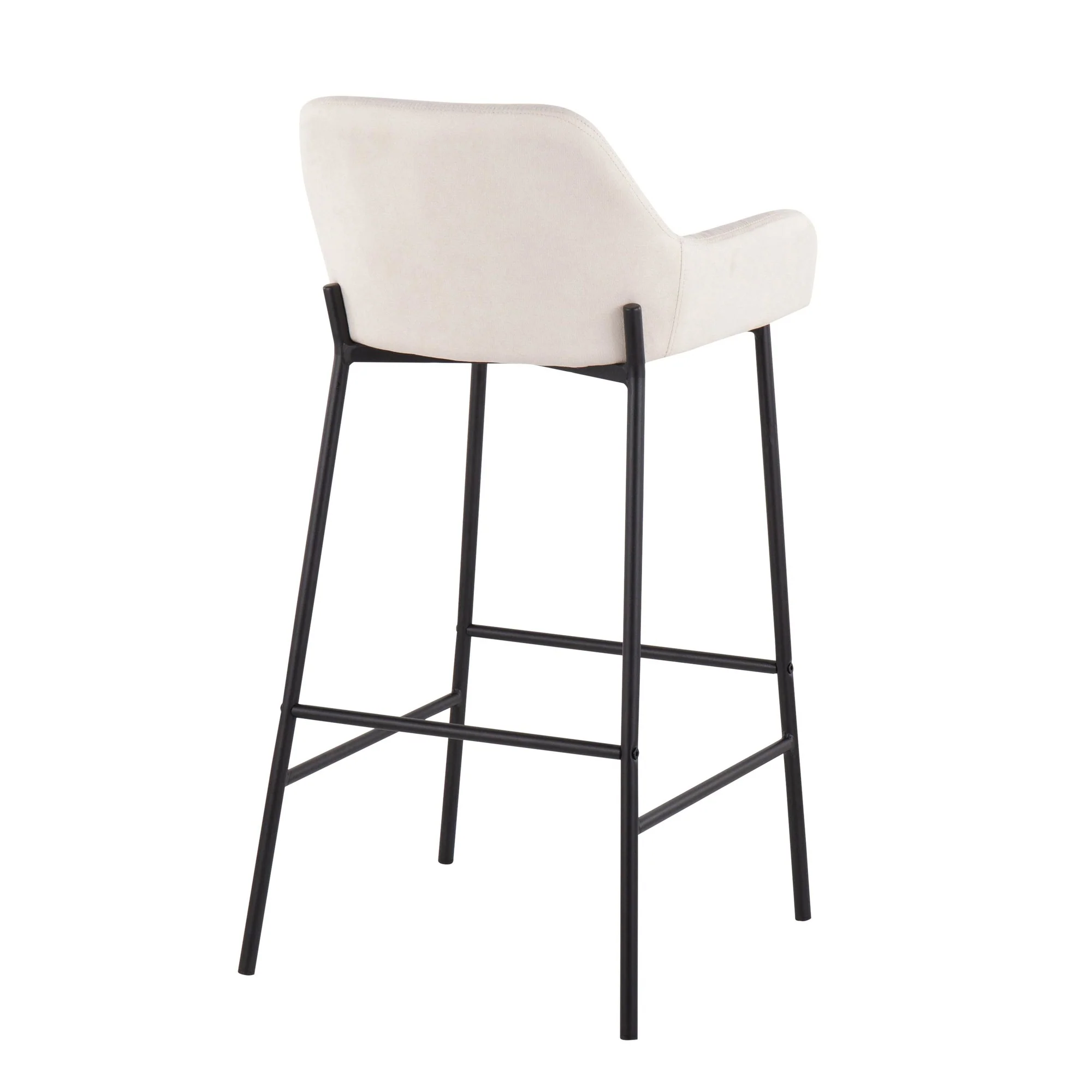 Daniella Fixed-Height Bar Stool - Set of 2 Gray By LumiSource - B30-DNLA2 BKCHAR2 - Image 15