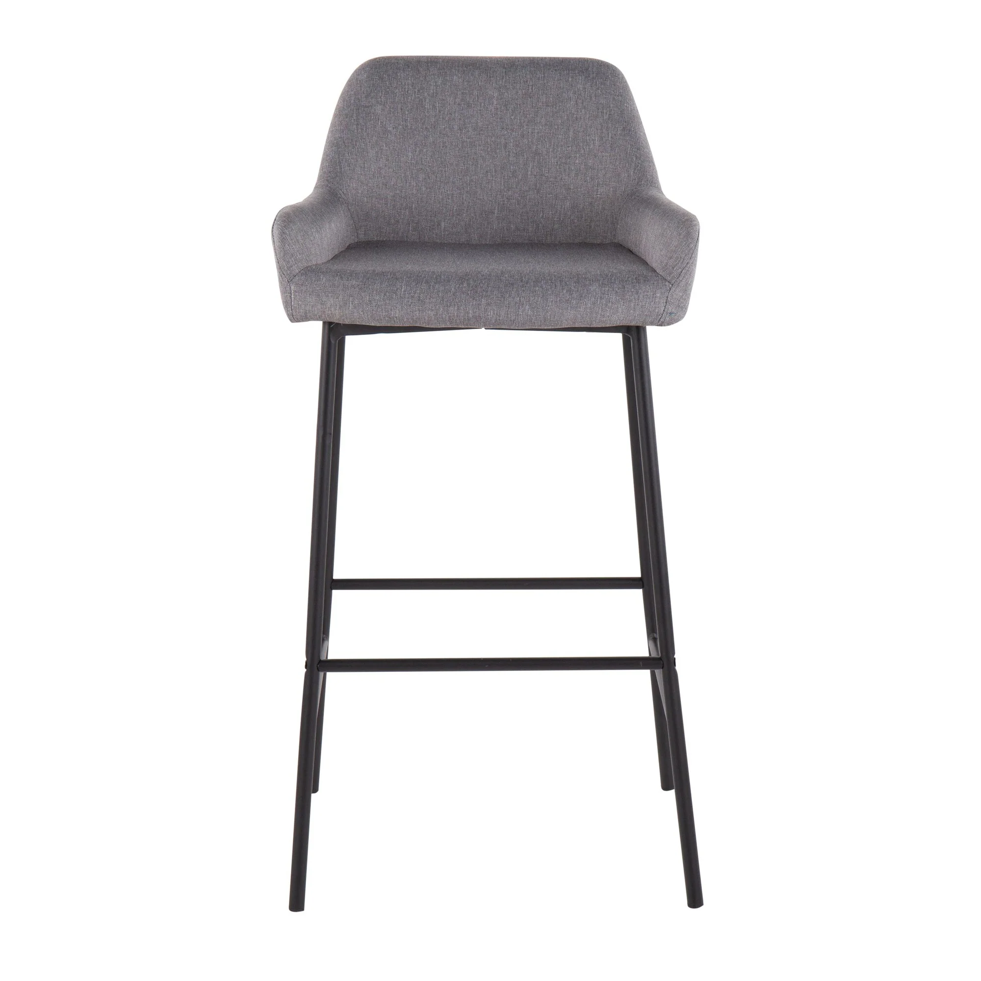 Daniella Fixed-Height Bar Stool - Set of 2 Gray By LumiSource - B30-DNLA2 BKCHAR2 - Image 18