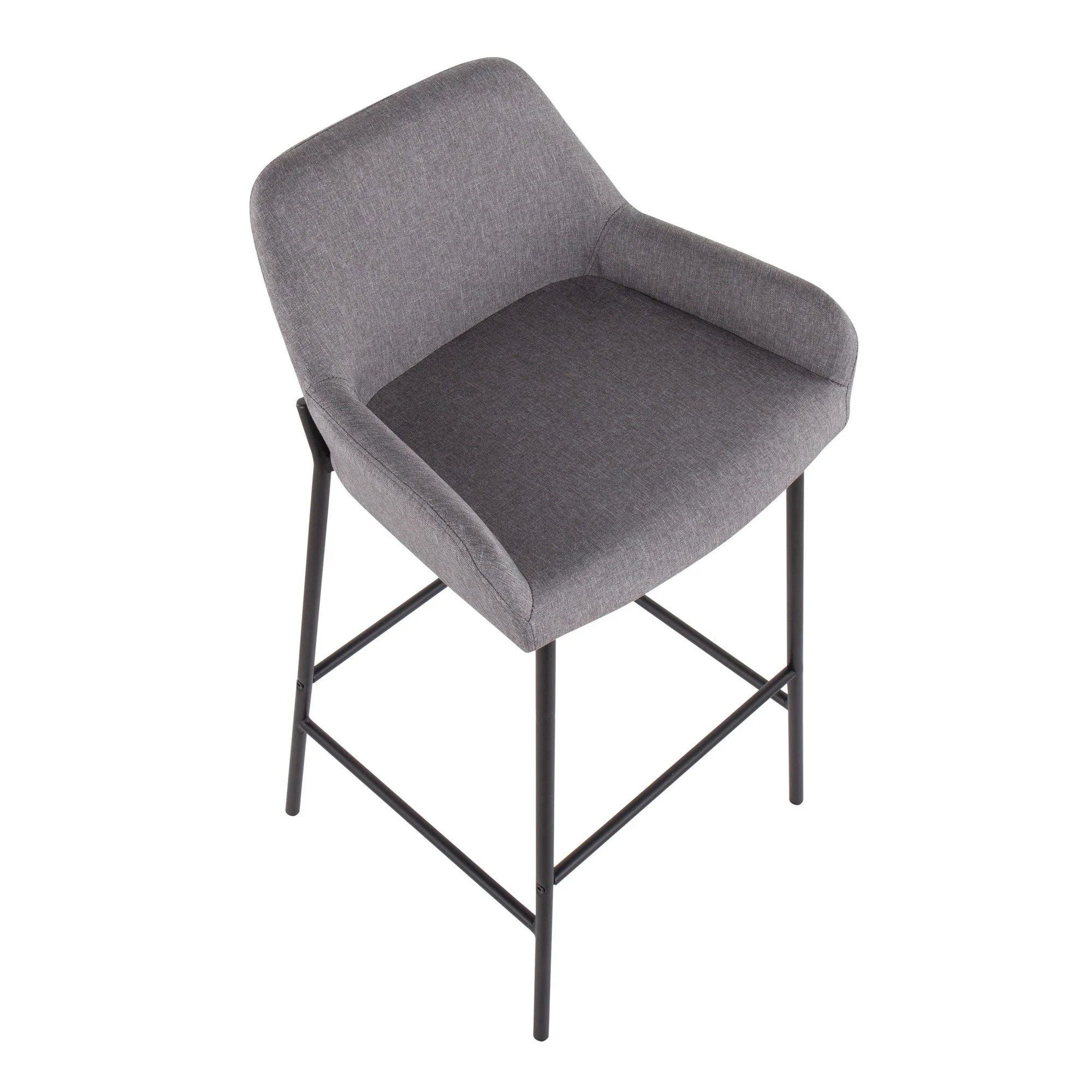 Daniella Fixed-Height Bar Stool - Set of 2 Gray By LumiSource - B30-DNLA2 BKCHAR2 - Image 19
