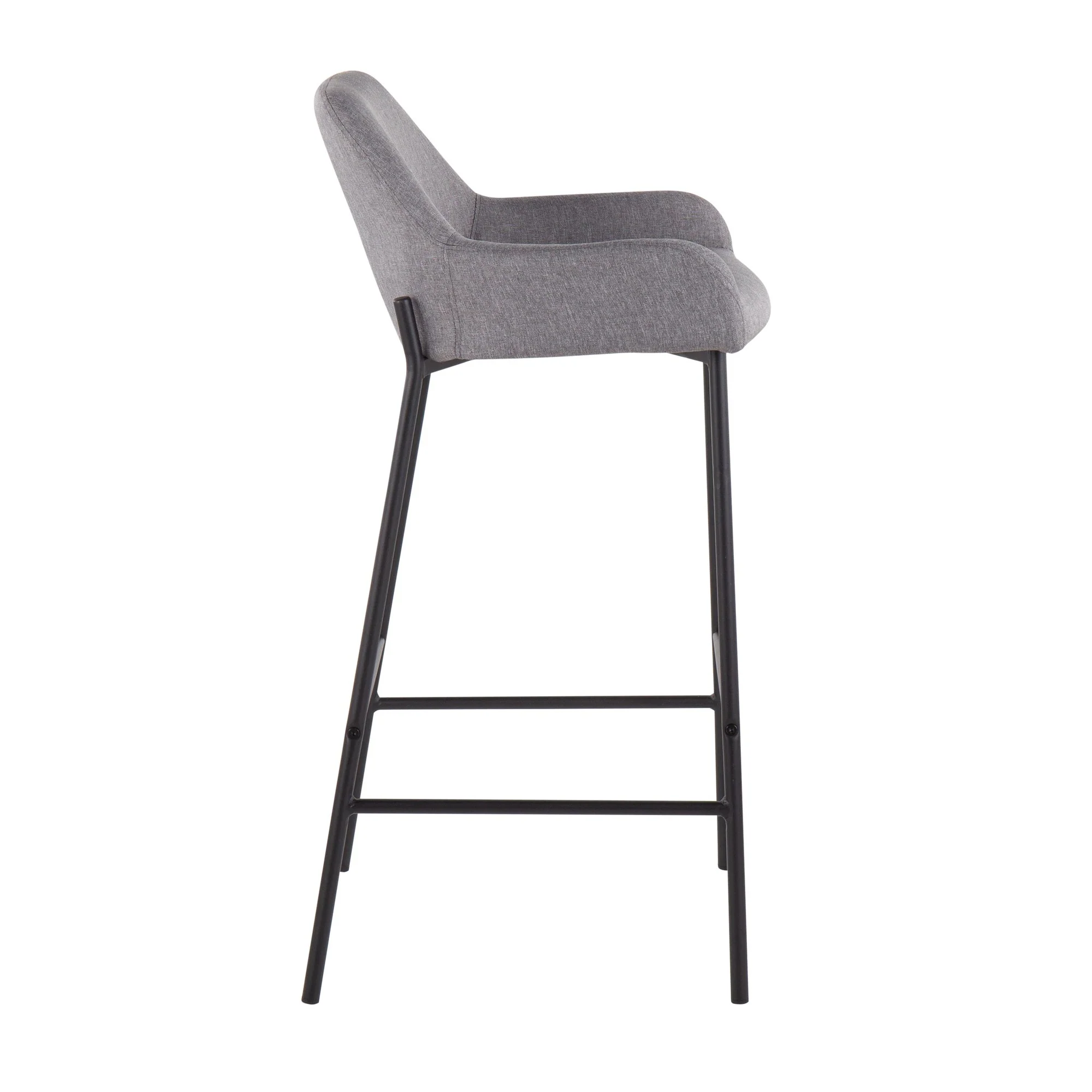 Daniella Fixed-Height Bar Stool - Set of 2 Gray By LumiSource - B30-DNLA2 BKCHAR2 - Image 22