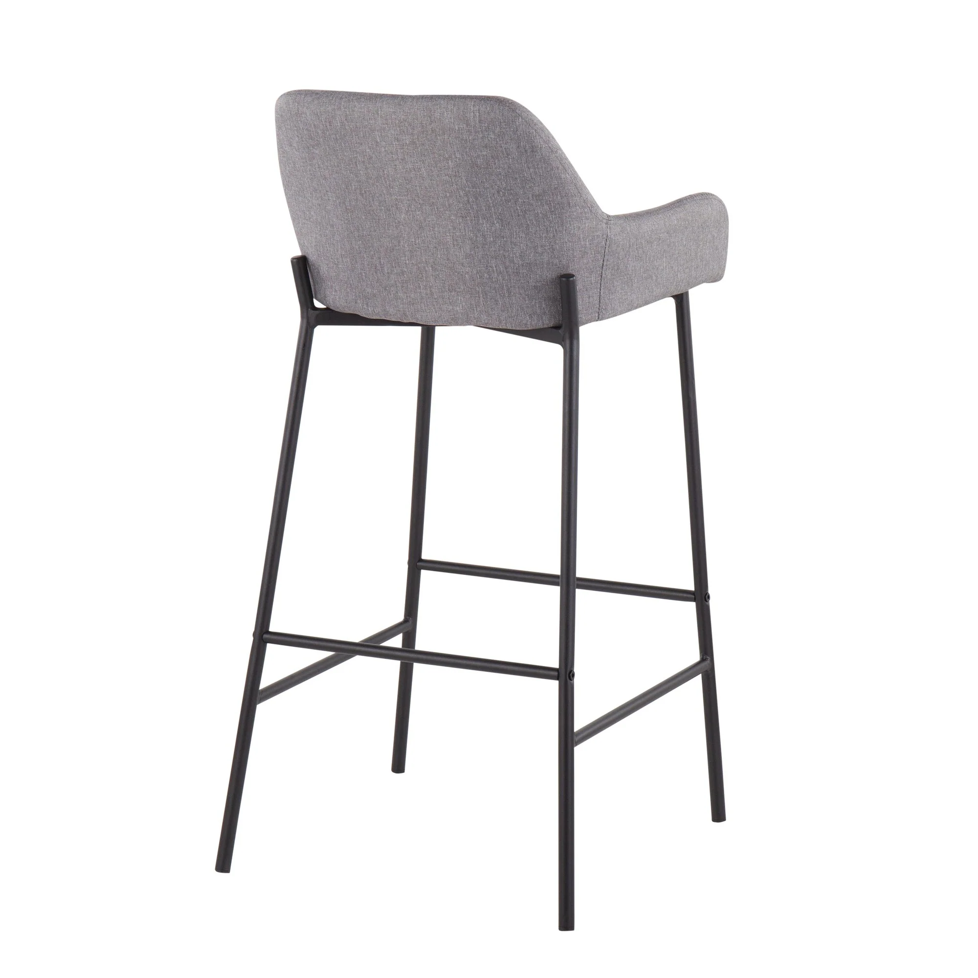 Daniella Fixed-Height Bar Stool - Set of 2 Gray By LumiSource - B30-DNLA2 BKCHAR2 - Image 23