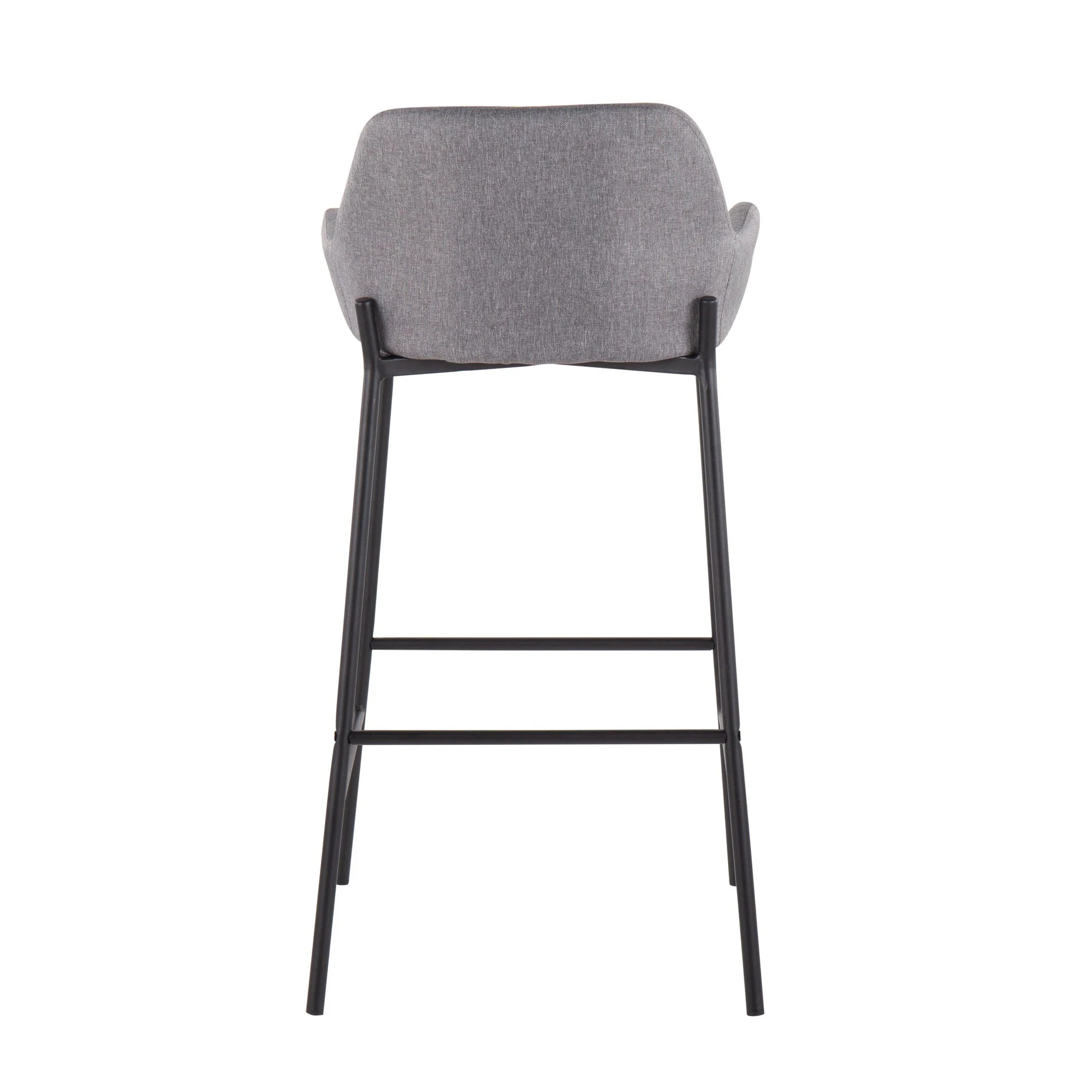 Daniella Fixed-Height Bar Stool - Set of 2 Gray By LumiSource - B30-DNLA2 BKCHAR2 - Image 24