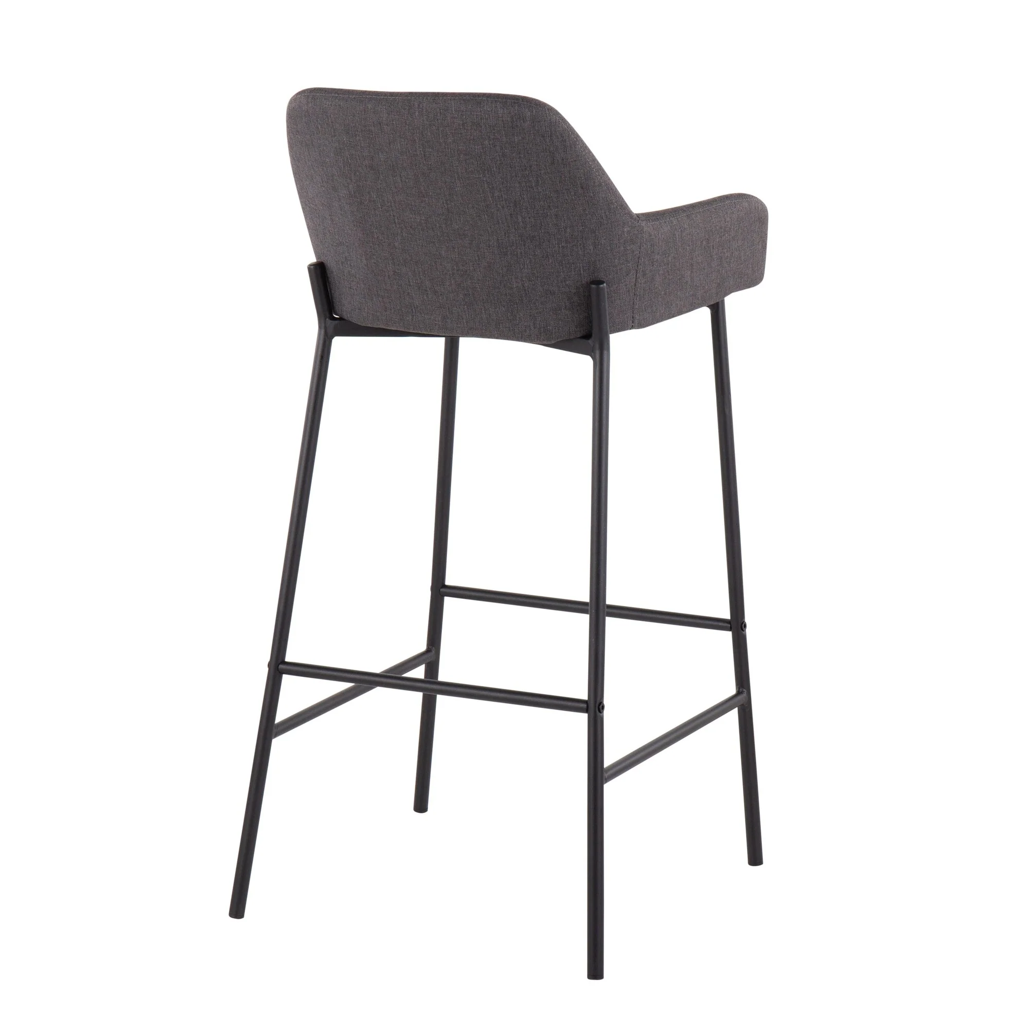 Daniella Fixed-Height Bar Stool - Set of 2 Gray By LumiSource - B30-DNLA2 BKCHAR2 - Image 7