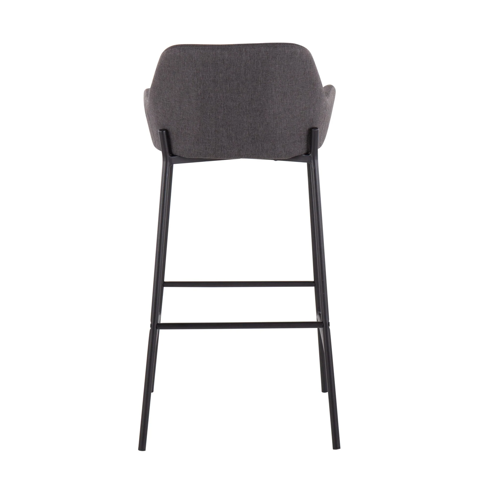 Daniella Fixed-Height Bar Stool - Set of 2 Gray By LumiSource - B30-DNLA2 BKCHAR2 - Image 8