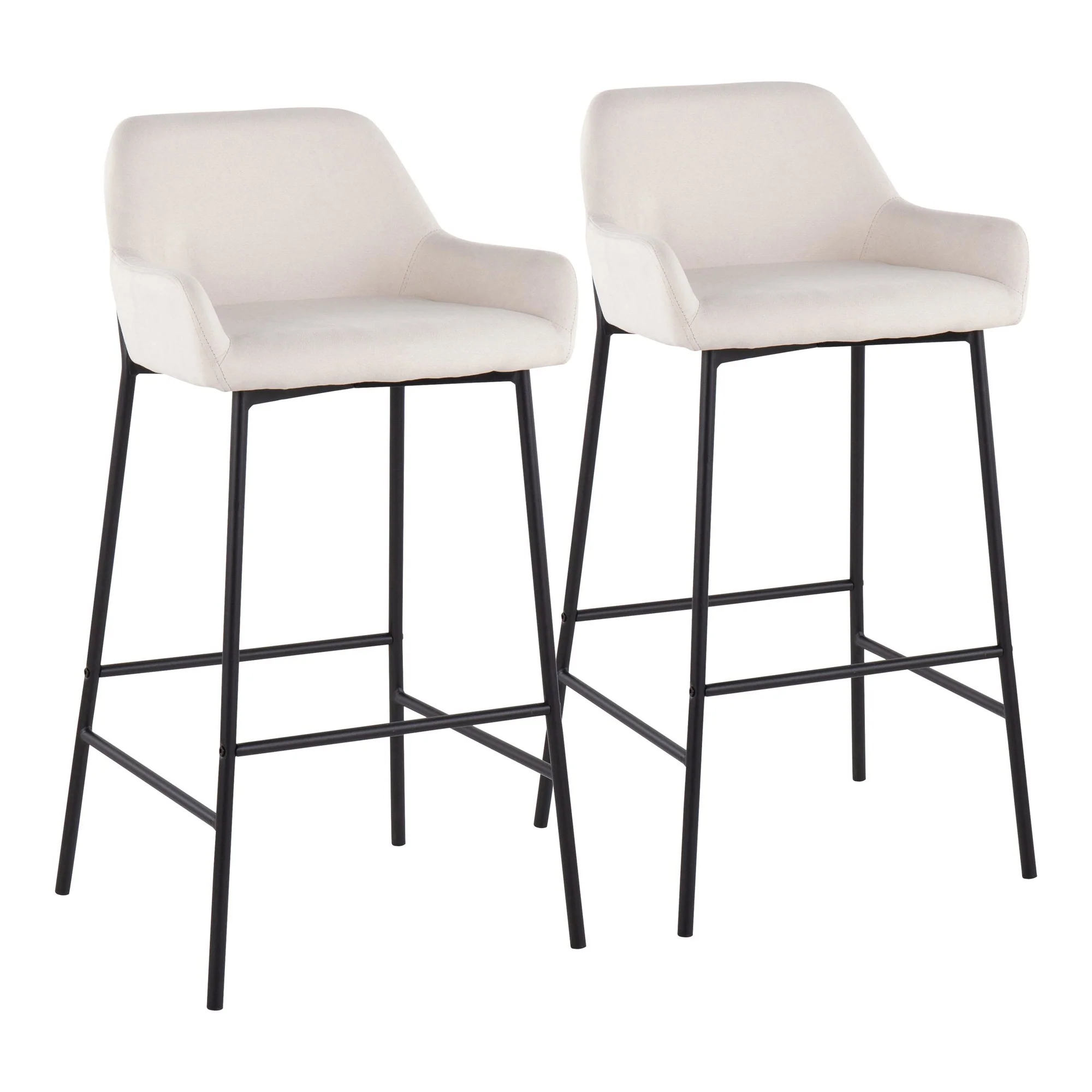 Daniella Fixed-Height Bar Stool - Set of 2 Gray By LumiSource - B30-DNLA2 BKCHAR2 - Image 9