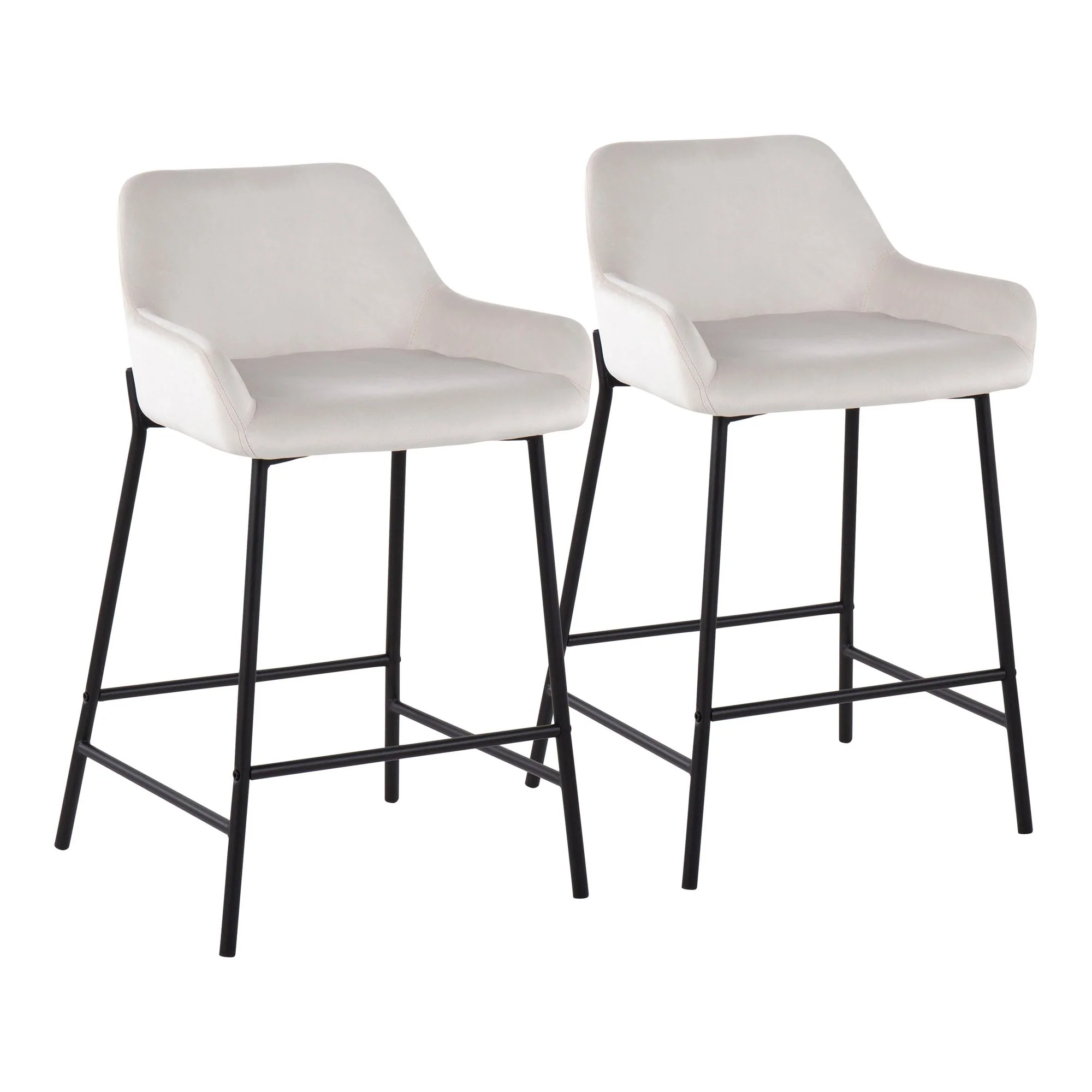 Daniella Fixed-Height Counter Stool - Set of 2 Black By LumiSource - B24-DNLA2 BKVBK2 - Image 11