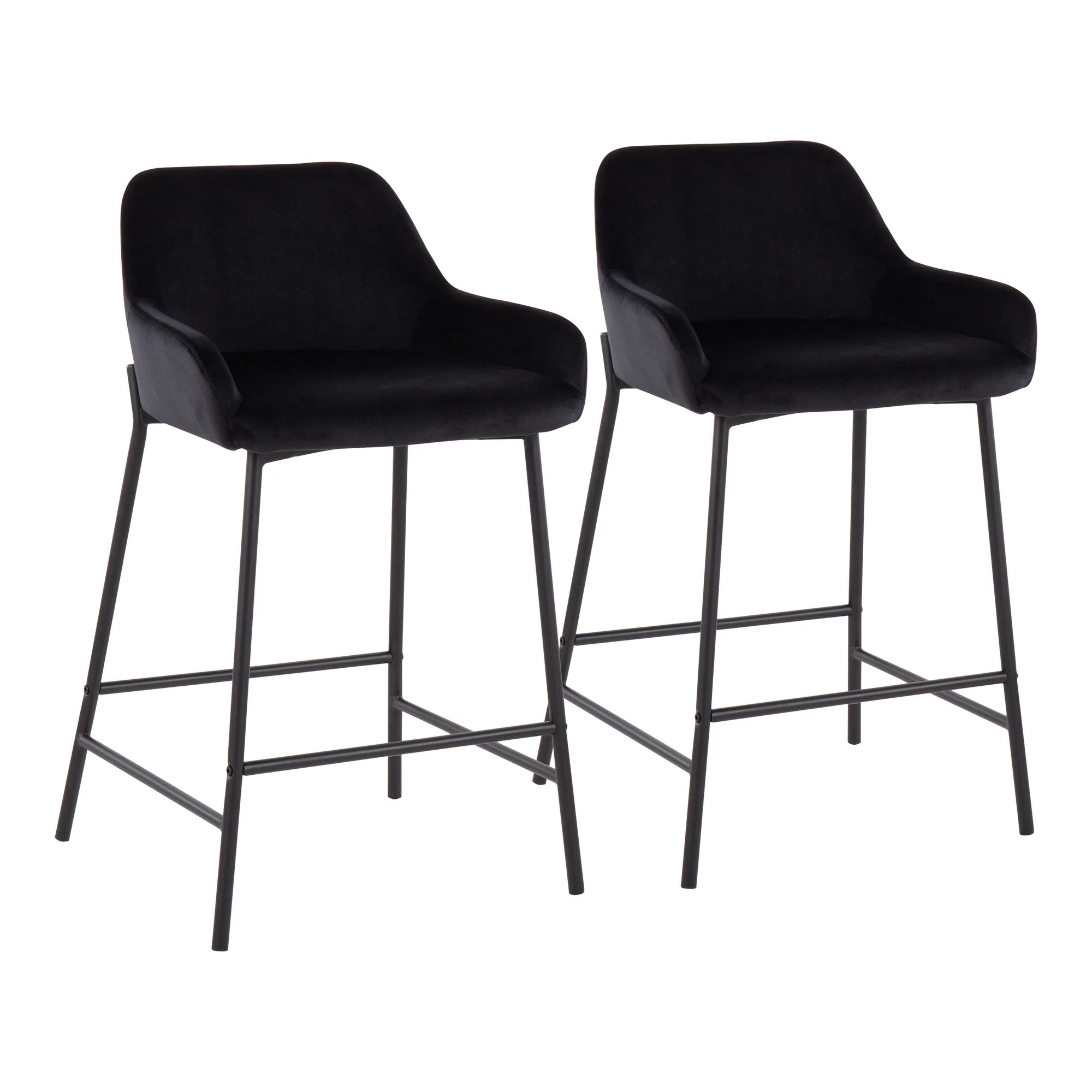 Daniella Fixed-Height Counter Stool - Set of 2 Black By LumiSource - B24-DNLA2 BKVBK2 - Image 2