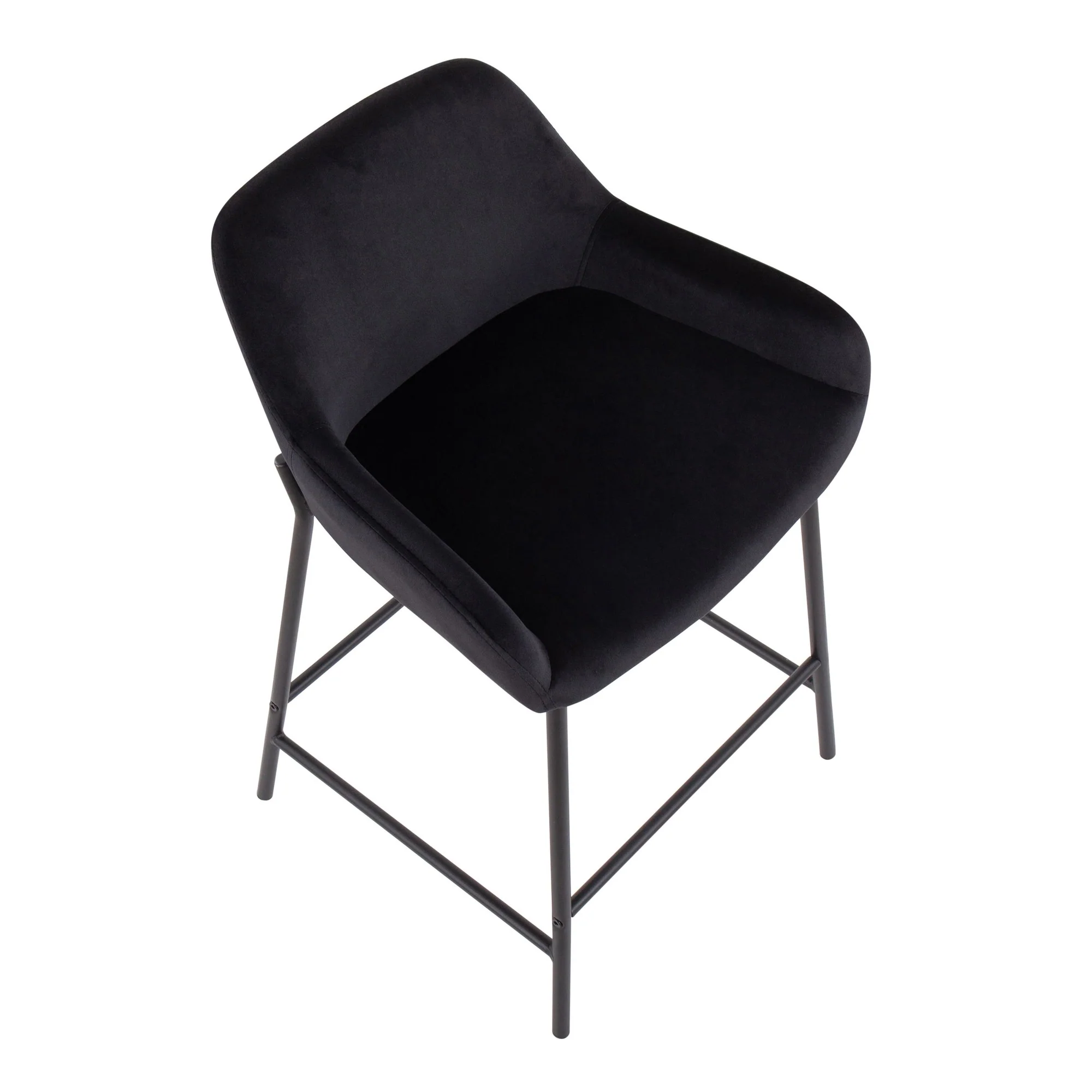 Daniella Fixed-Height Counter Stool - Set of 2 Black By LumiSource - B24-DNLA2 BKVBK2 - Image 4