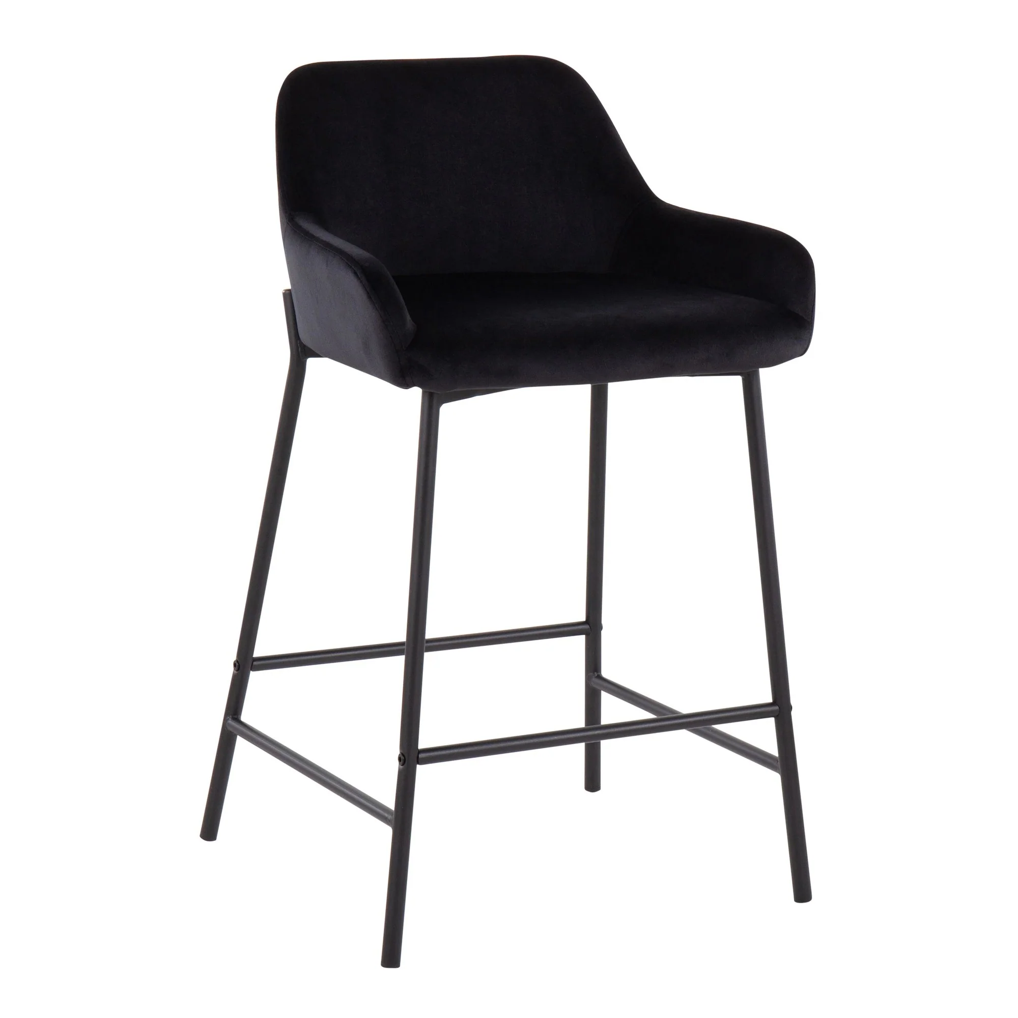 Daniella Fixed-Height Counter Stool - Set of 2 Black By LumiSource - B24-DNLA2 BKVBK2 - Image 7
