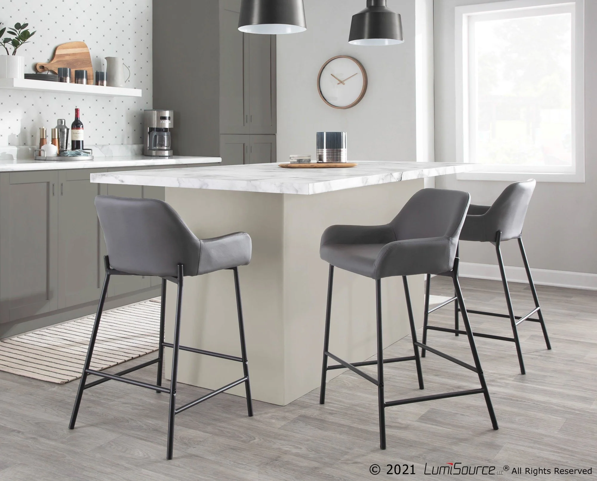 Daniella Fixed-Height Counter Stool - Set of 2 Cream By LumiSource - B24-DNLA2 BKPUCAM2 - Image 16