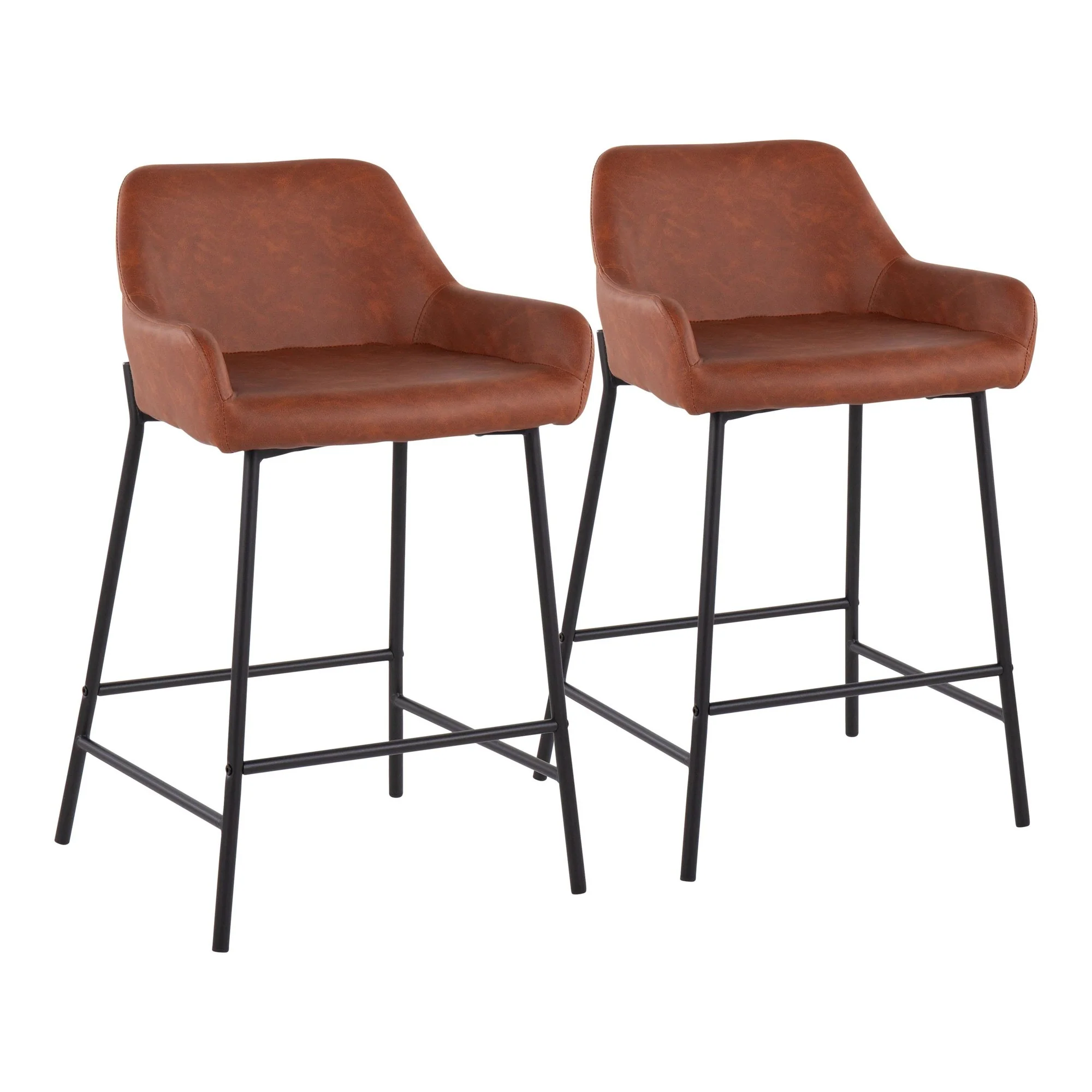 Daniella Fixed-Height Counter Stool - Set of 2 Cream By LumiSource - B24-DNLA2 BKPUCAM2 - Image 2