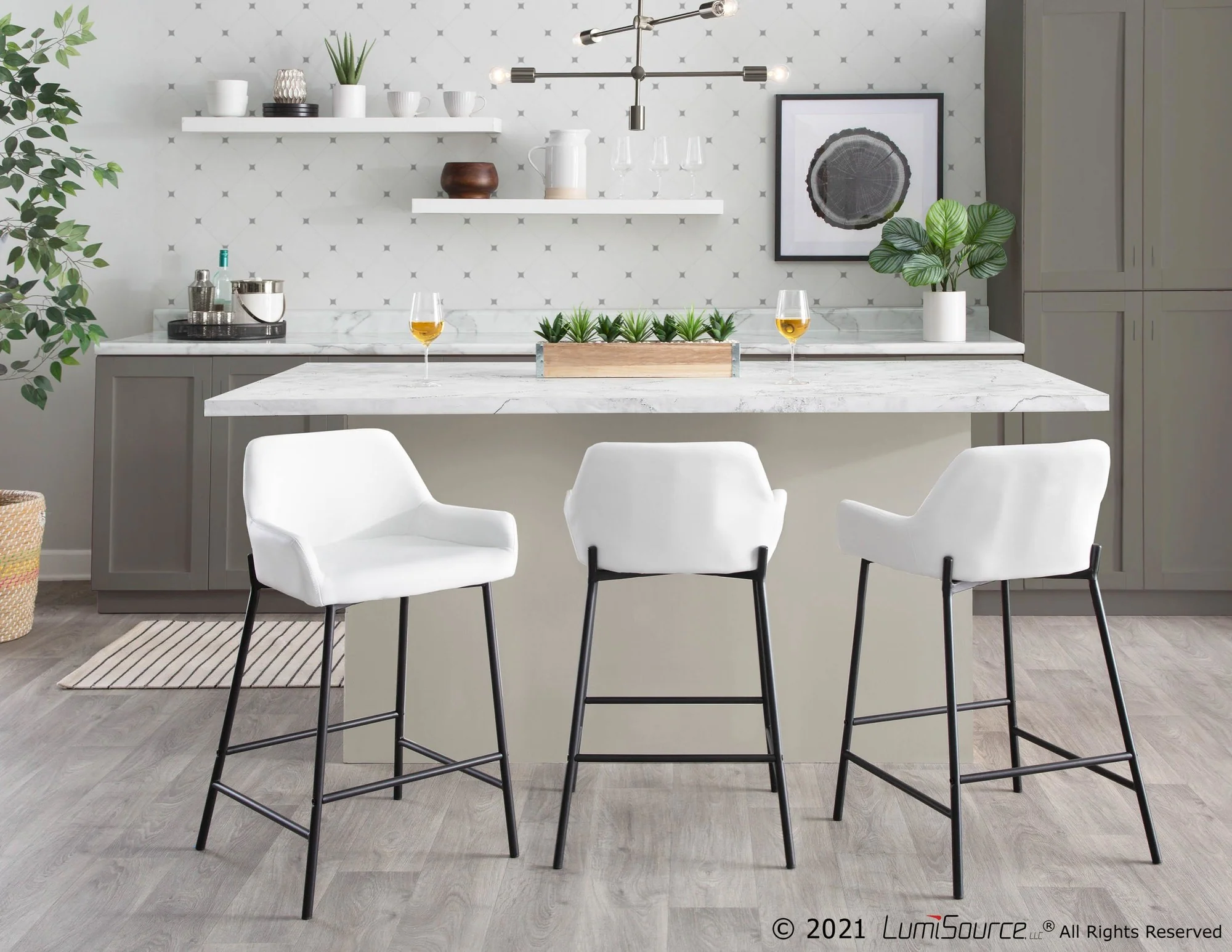 Daniella Fixed-Height Counter Stool - Set of 2 Cream By LumiSource - B24-DNLA2 BKPUCAM2 - Image 25