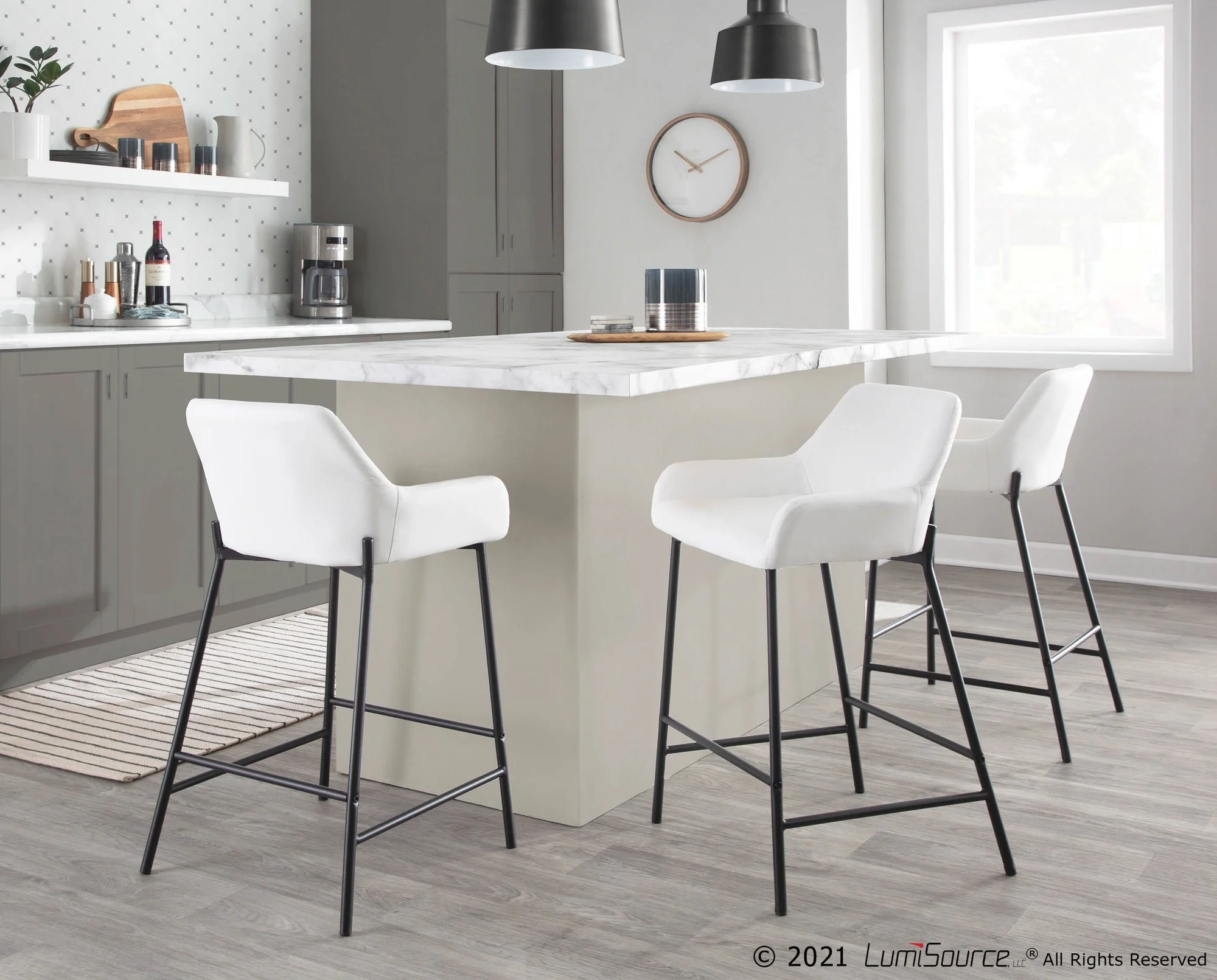 Daniella Fixed-Height Counter Stool - Set of 2 Cream By LumiSource - B24-DNLA2 BKPUCAM2 - Image 26