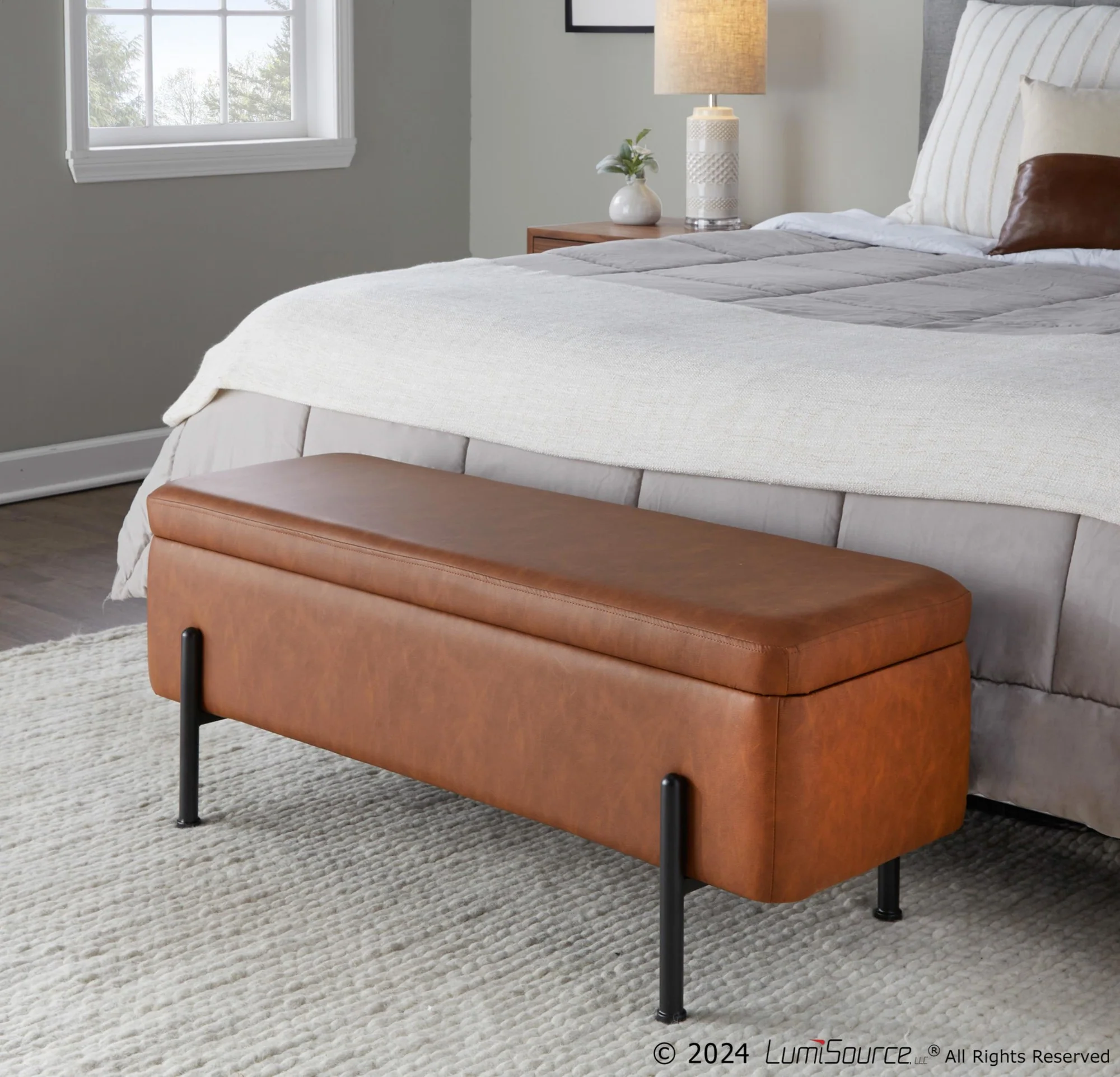 Daniella Storage Bench By LumiSource - OT-DANIELLASTOR BKCAM - Image 2