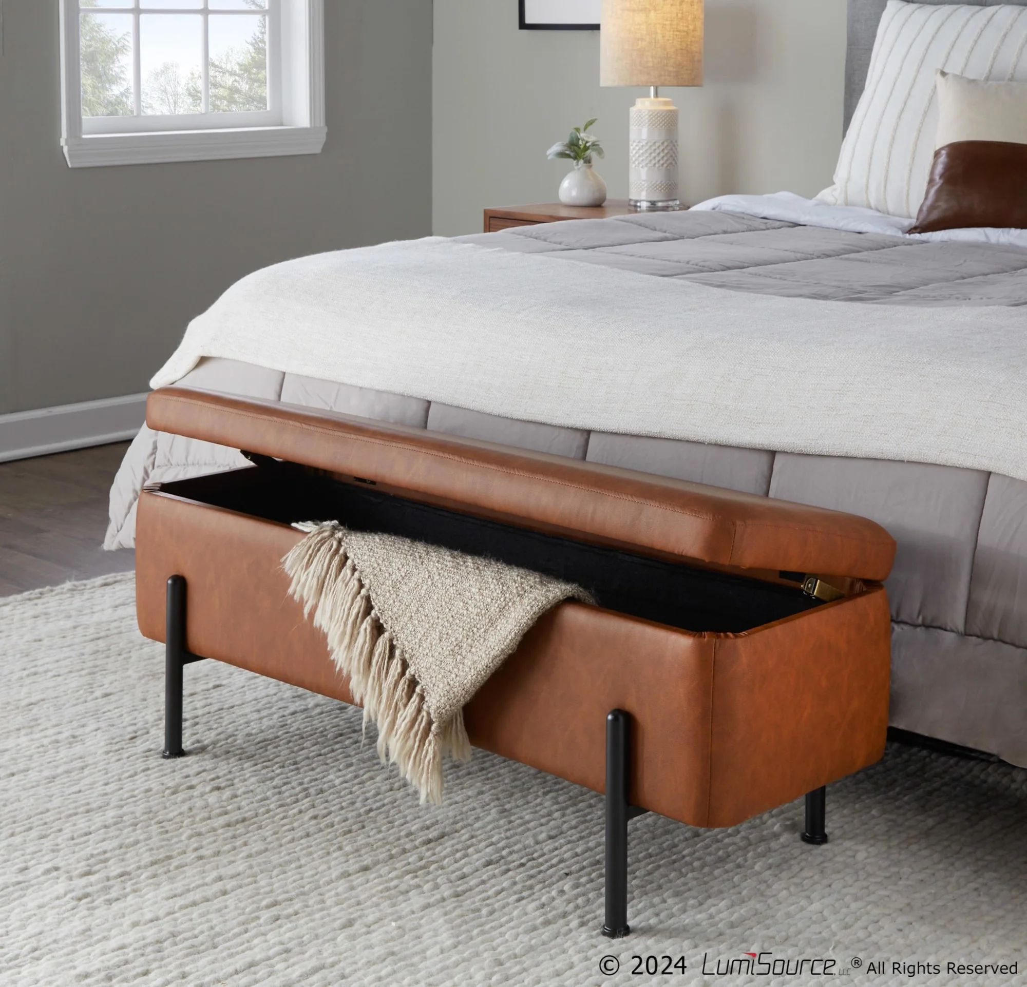 Daniella Storage Bench By LumiSource - OT-DANIELLASTOR BKCAM - Image 3