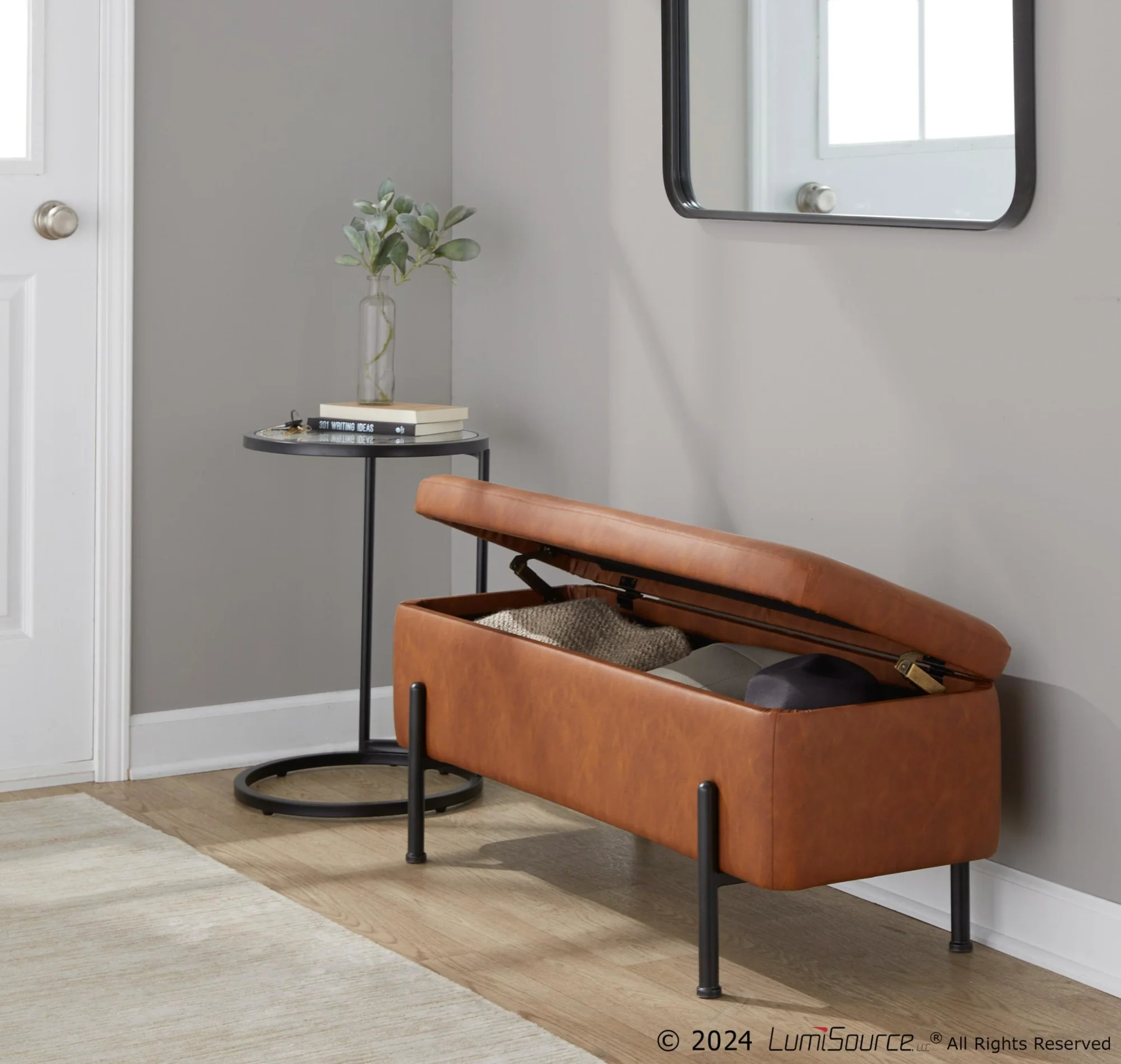 Daniella Storage Bench By LumiSource - OT-DANIELLASTOR BKCAM - Image 4
