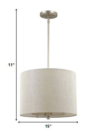 Daria 3-Light Washed Gold Pendant With Washed Gold And White Drum Shade By Homeroots - Image 5