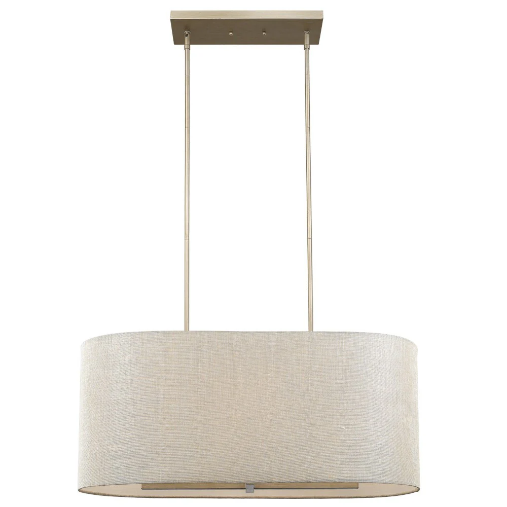 Daria 6-Light Washed Gold Island Pendant With Washed Gold And White Shade By Homeroots - Image 2