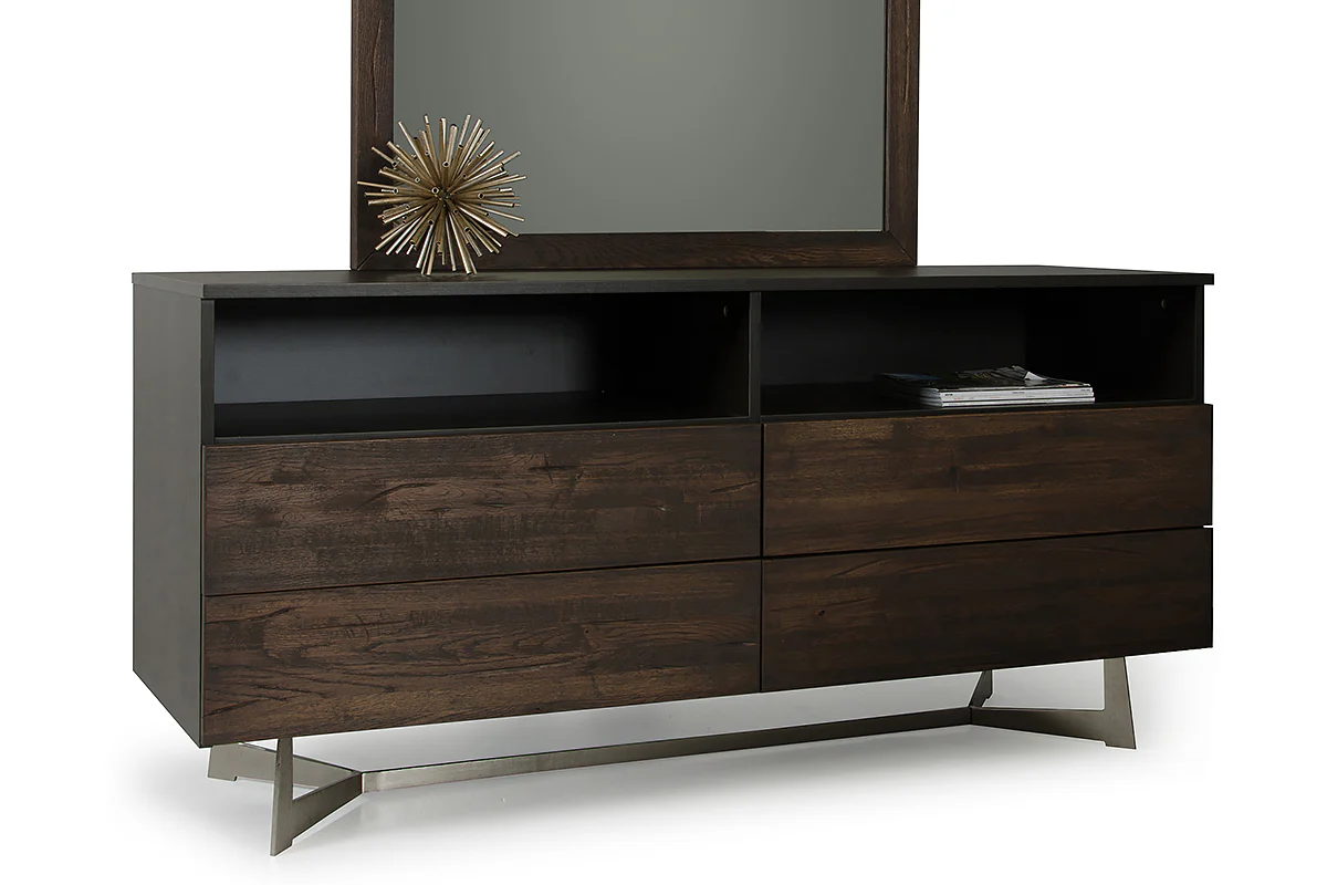 Dark Aged Oak Dresser Or Tv Stand By Homeroots - Image 2