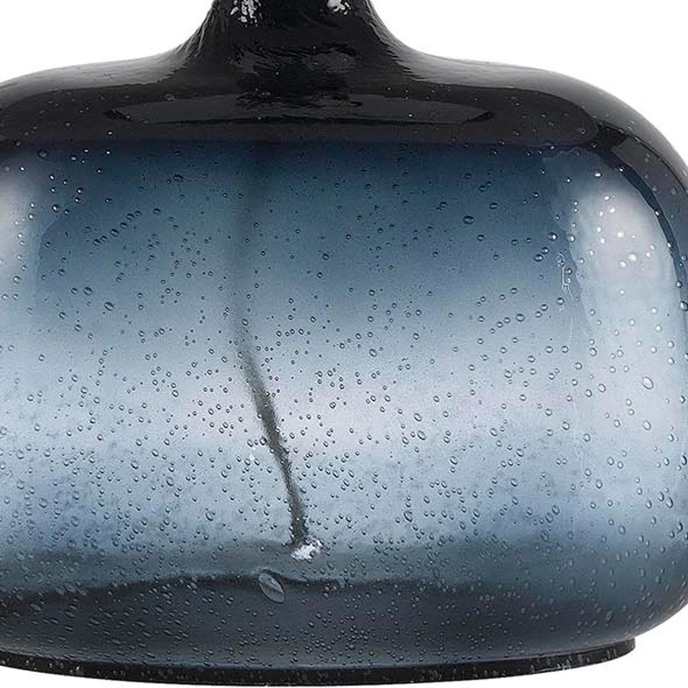 Dark Blue Glass Table Lamp With White Novelty Shade By Homeroots - Image 2