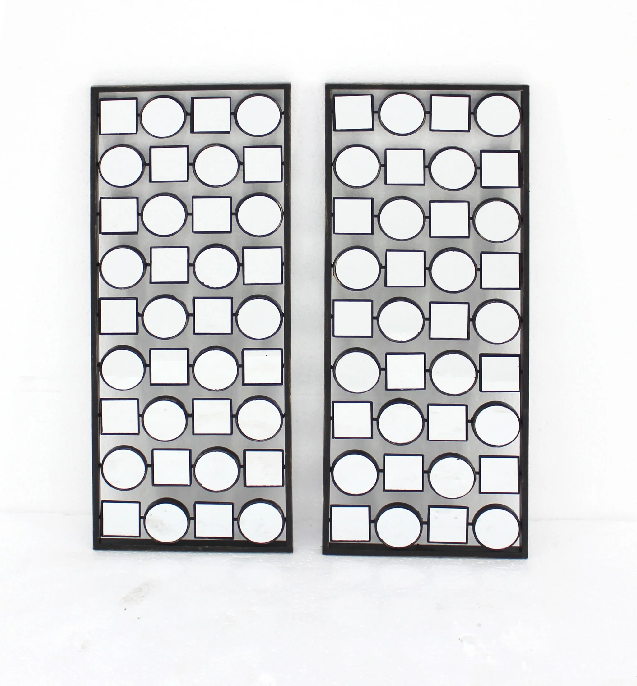 Dark Bronze Finish Mirrored Metal Wall Plaque Set By Homeroots - Image 2