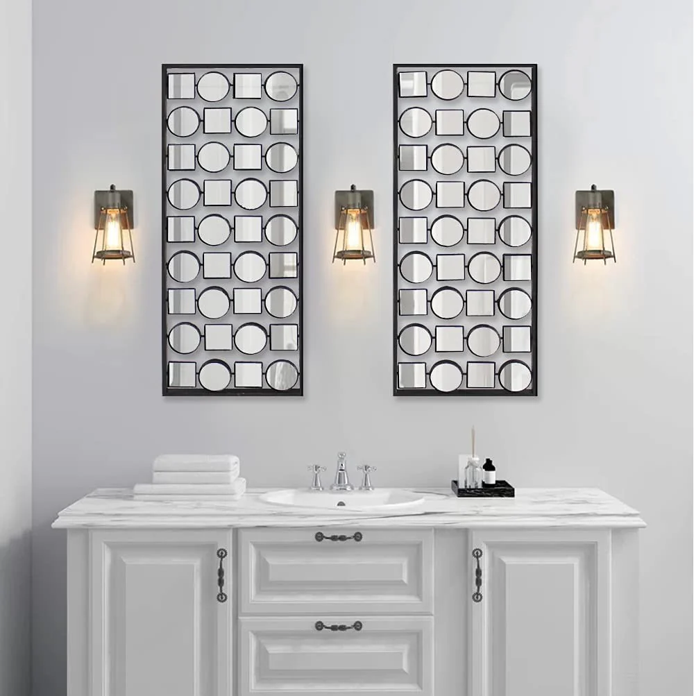 Dark Bronze Finish Mirrored Metal Wall Plaque Set By Homeroots - Image 3