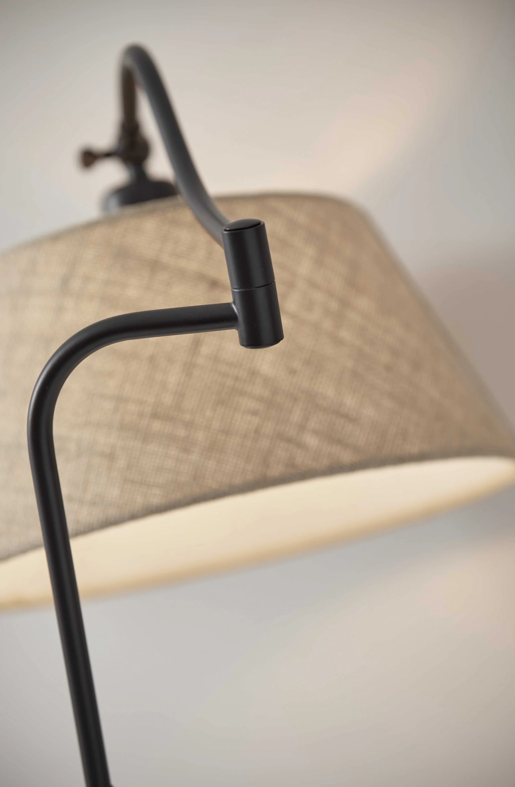 Dark Bronze Metal Floor Lamp with Adjustable Swing Arm By Homeroots - Image 2
