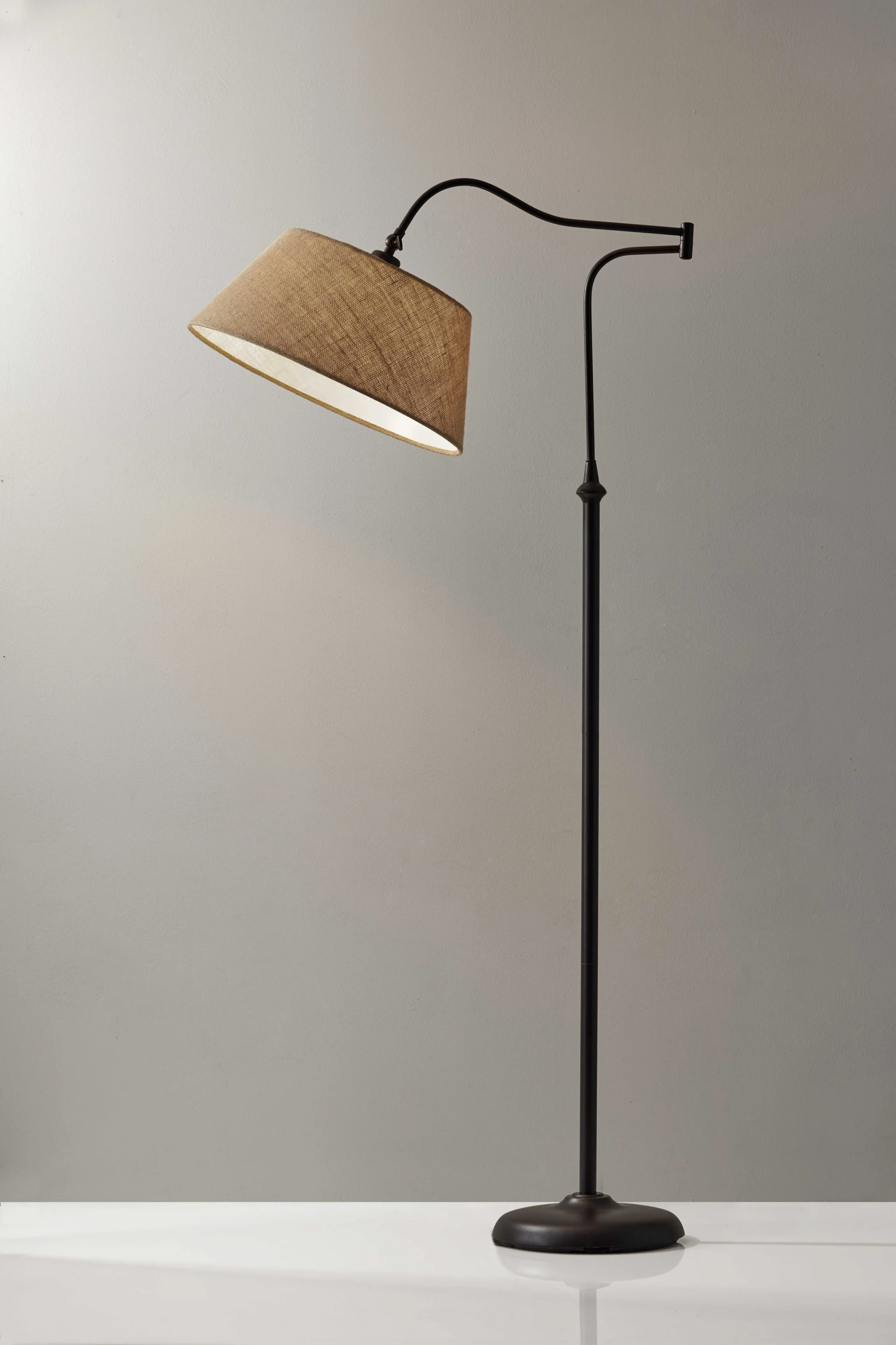 Dark Bronze Metal Floor Lamp with Adjustable Swing Arm By Homeroots - Image 4