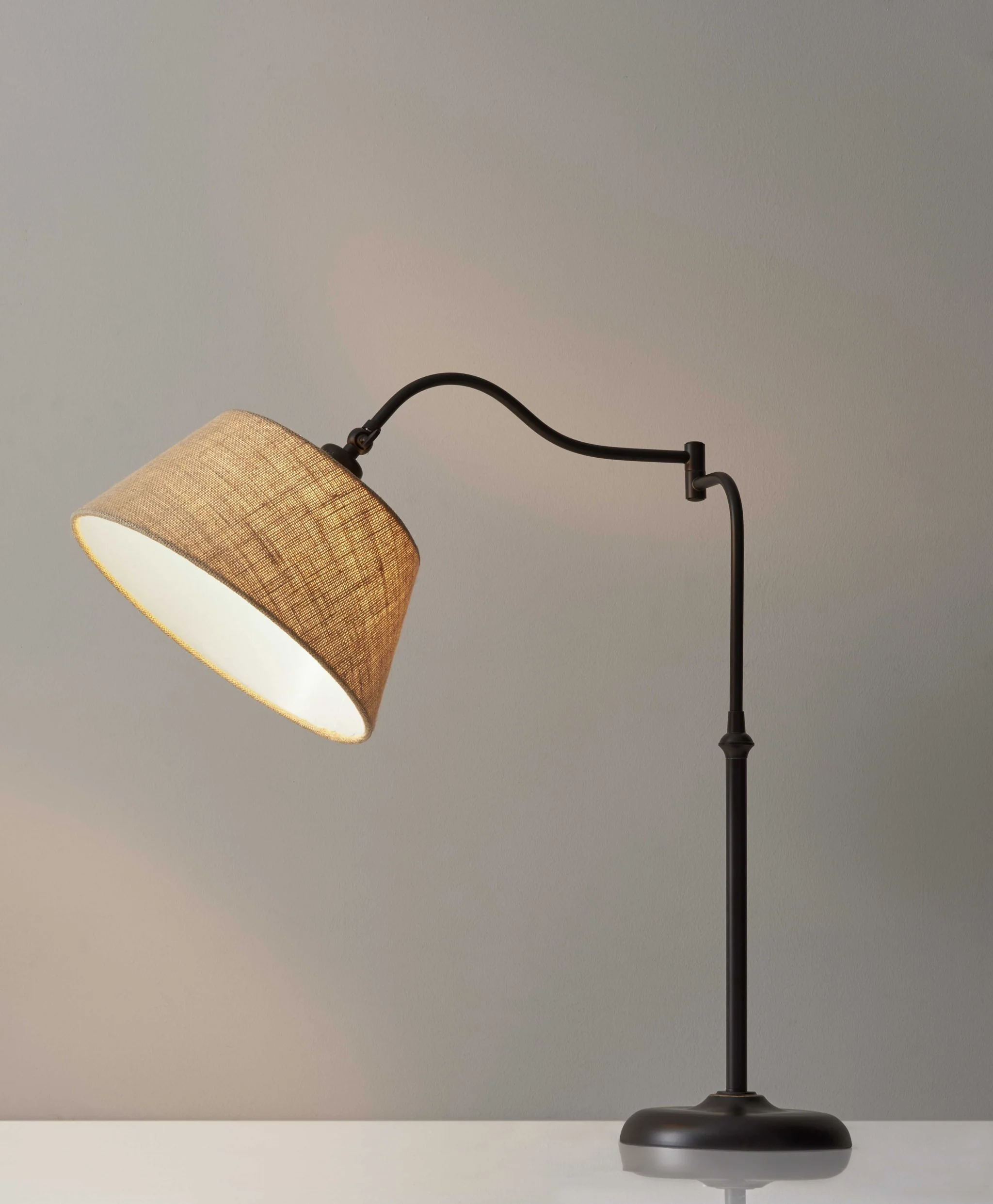 Dark Bronze Metal Swing Arm Adjustable Table Lamp By Homeroots - Image 2