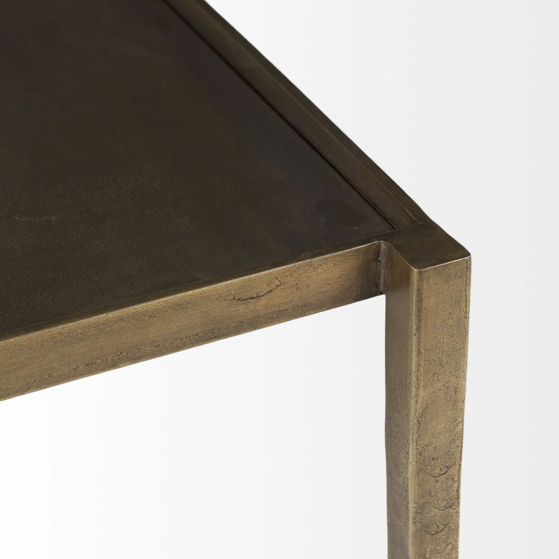 Dark Brown and Antiqued Gold Coffee Table By Homeroots - Image 2