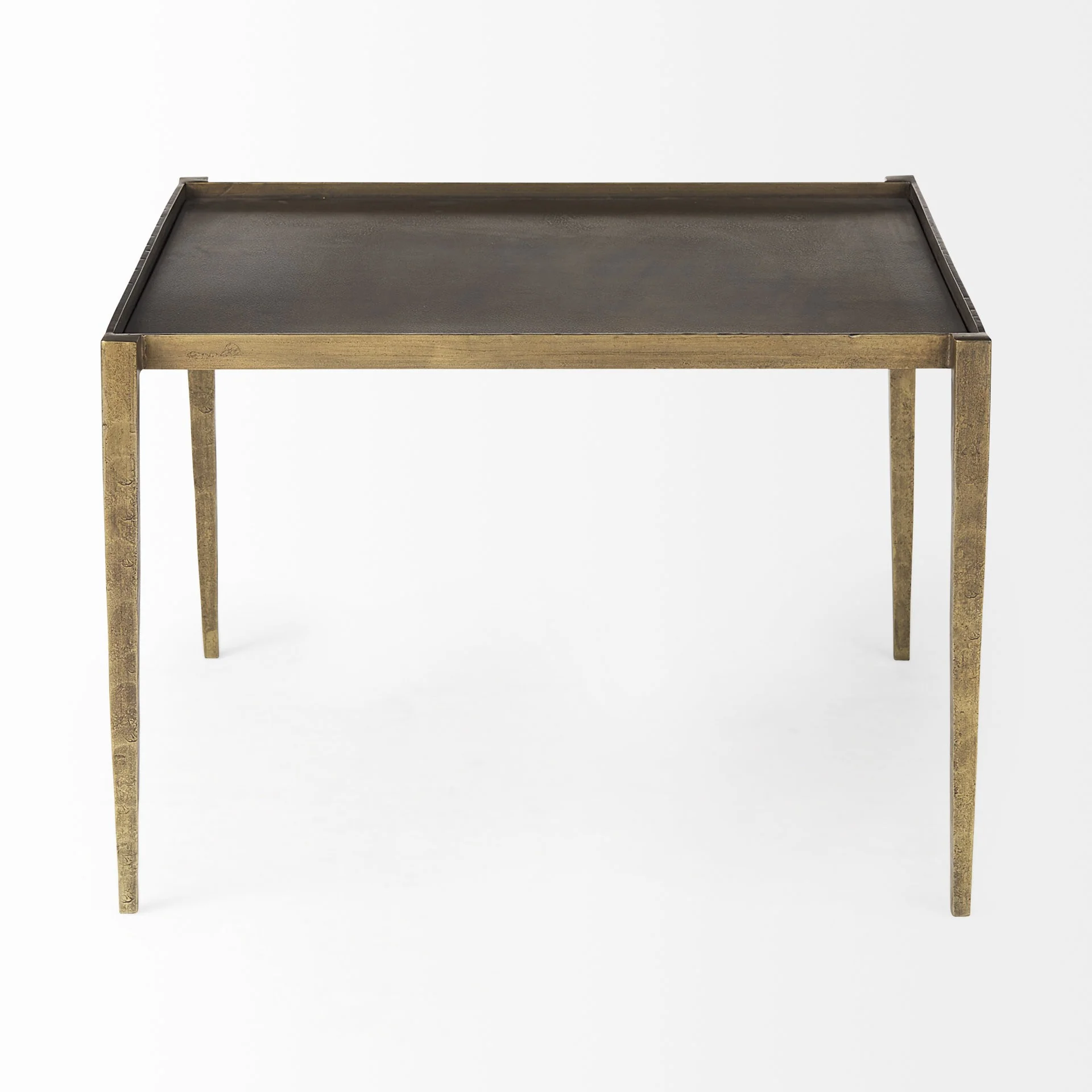 Dark Brown and Antiqued Gold Coffee Table By Homeroots - Image 3