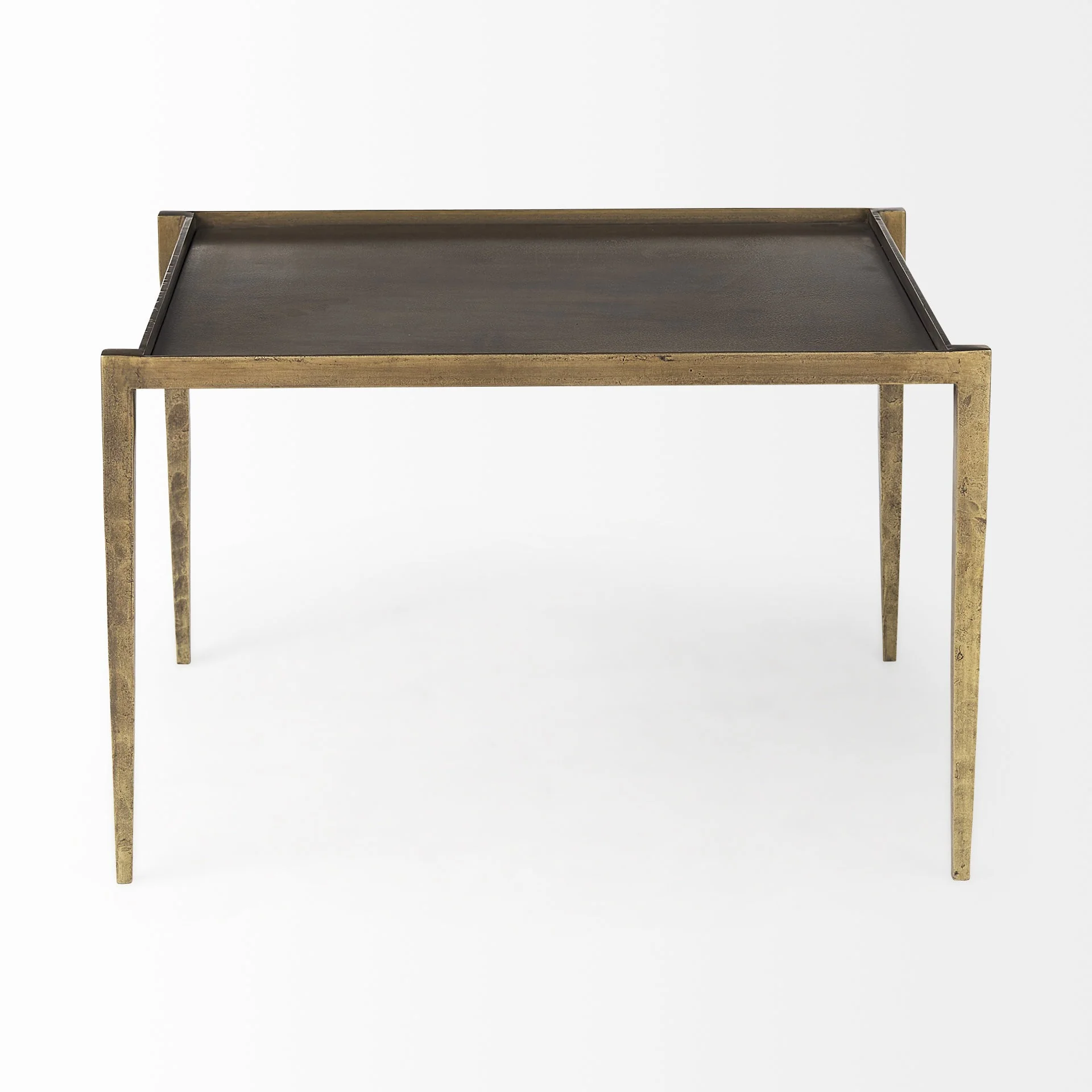 Dark Brown and Antiqued Gold Coffee Table By Homeroots - Image 4