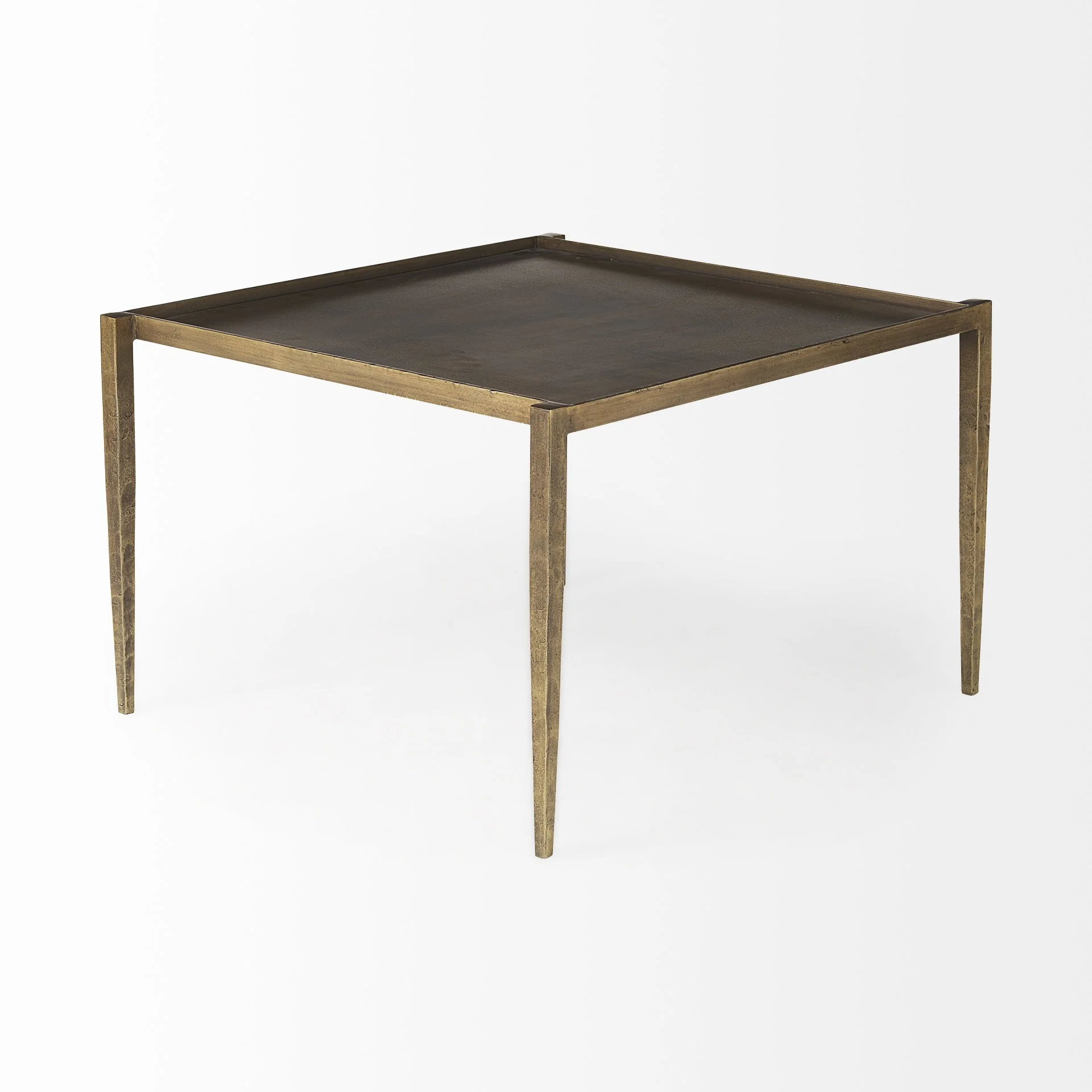 Dark Brown and Antiqued Gold Coffee Table By Homeroots - Image 5