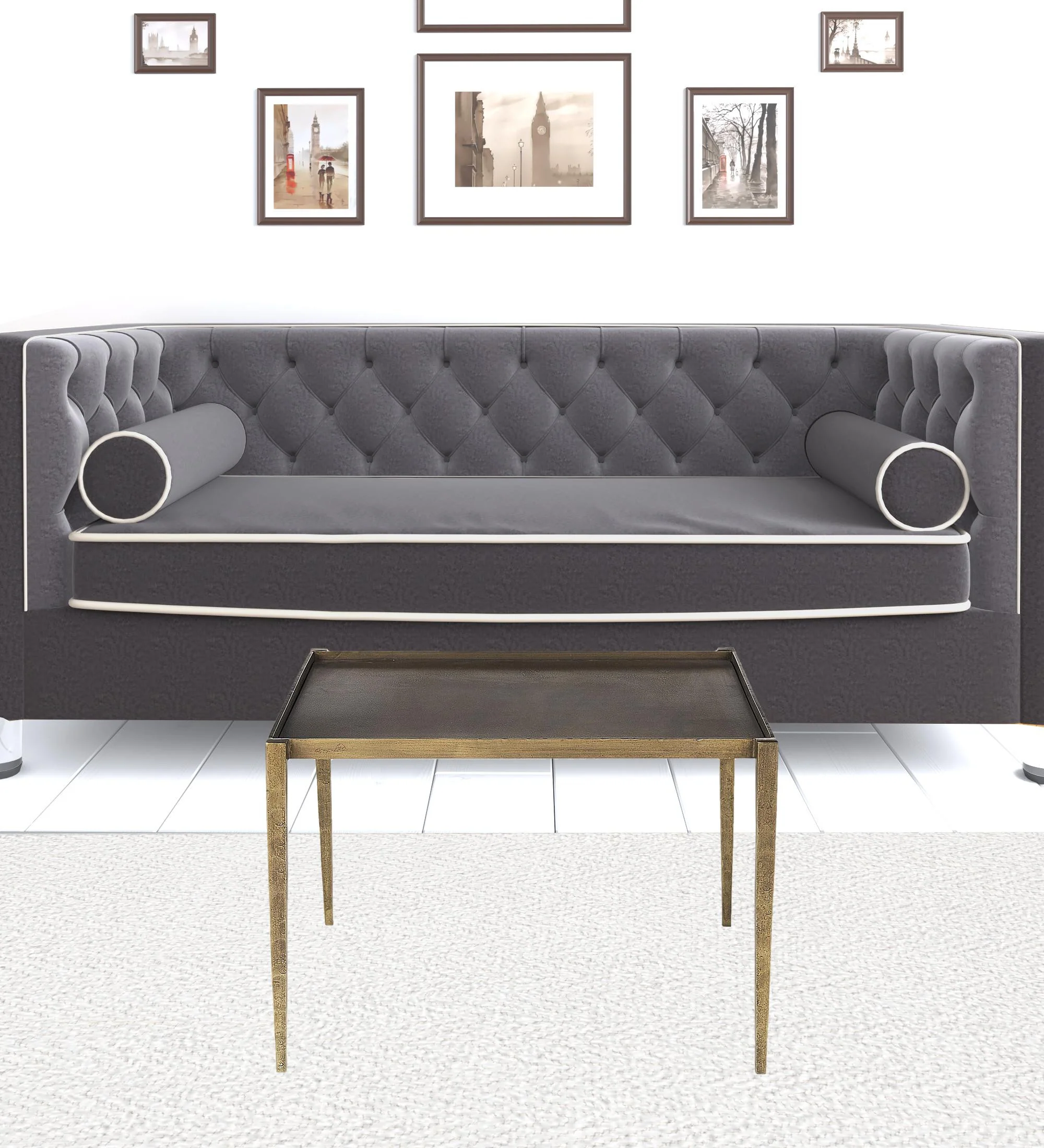 Dark Brown and Antiqued Gold Coffee Table By Homeroots - Image 7