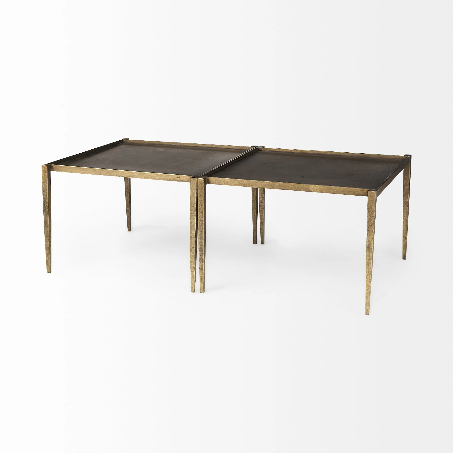 Dark Brown and Antiqued Gold Coffee Table By Homeroots - Image 8
