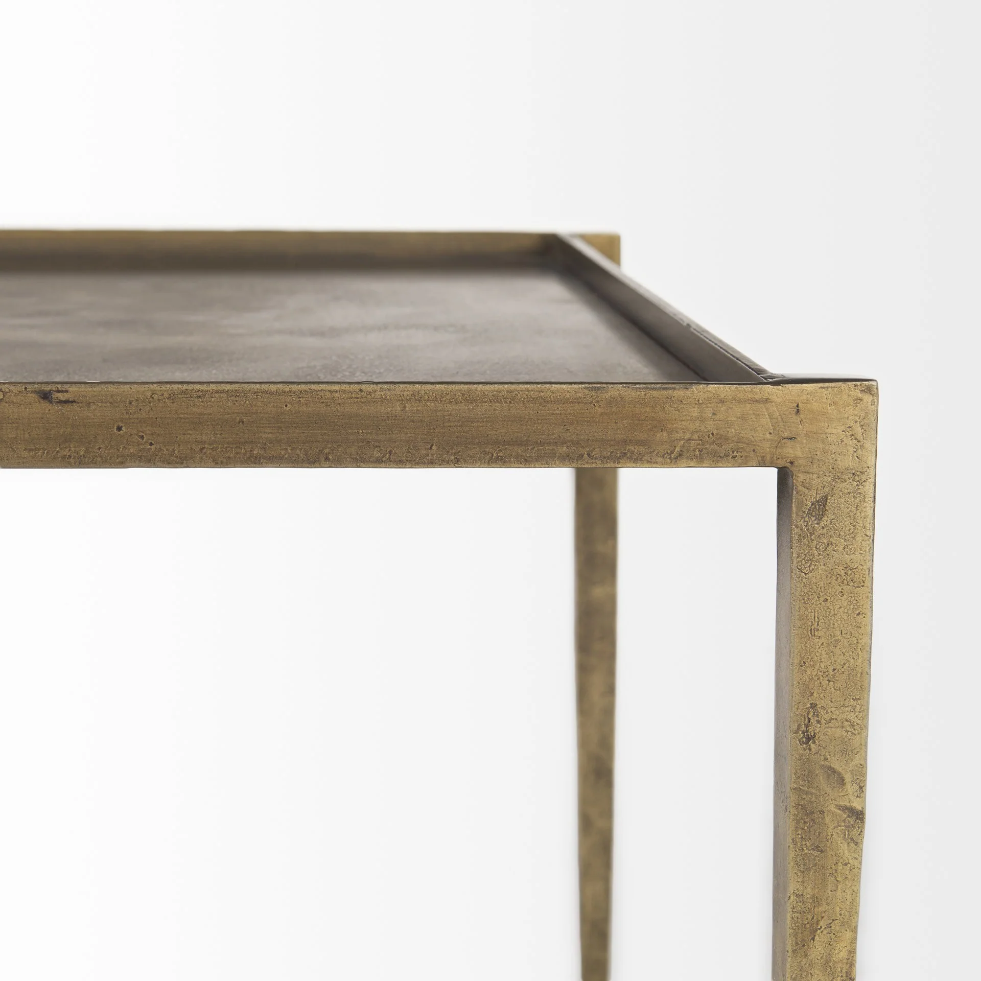 Dark Brown and Antiqued Gold Coffee Table By Homeroots - Image 9