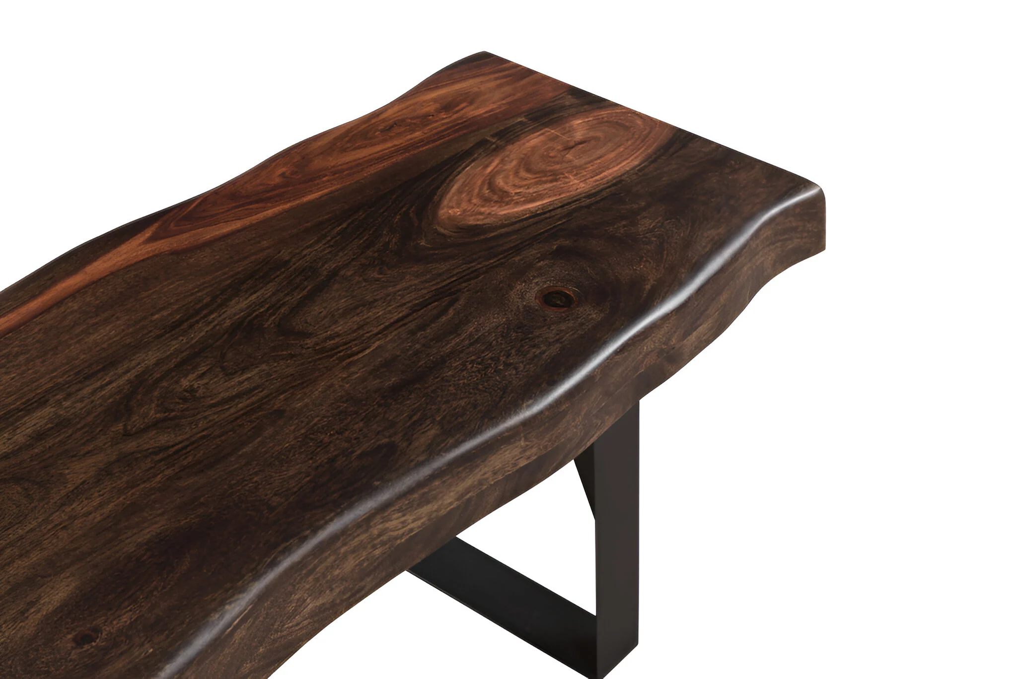 Dark Brown and Black Distressed Solid Wood Dining Bench By Homeroots - Image 5