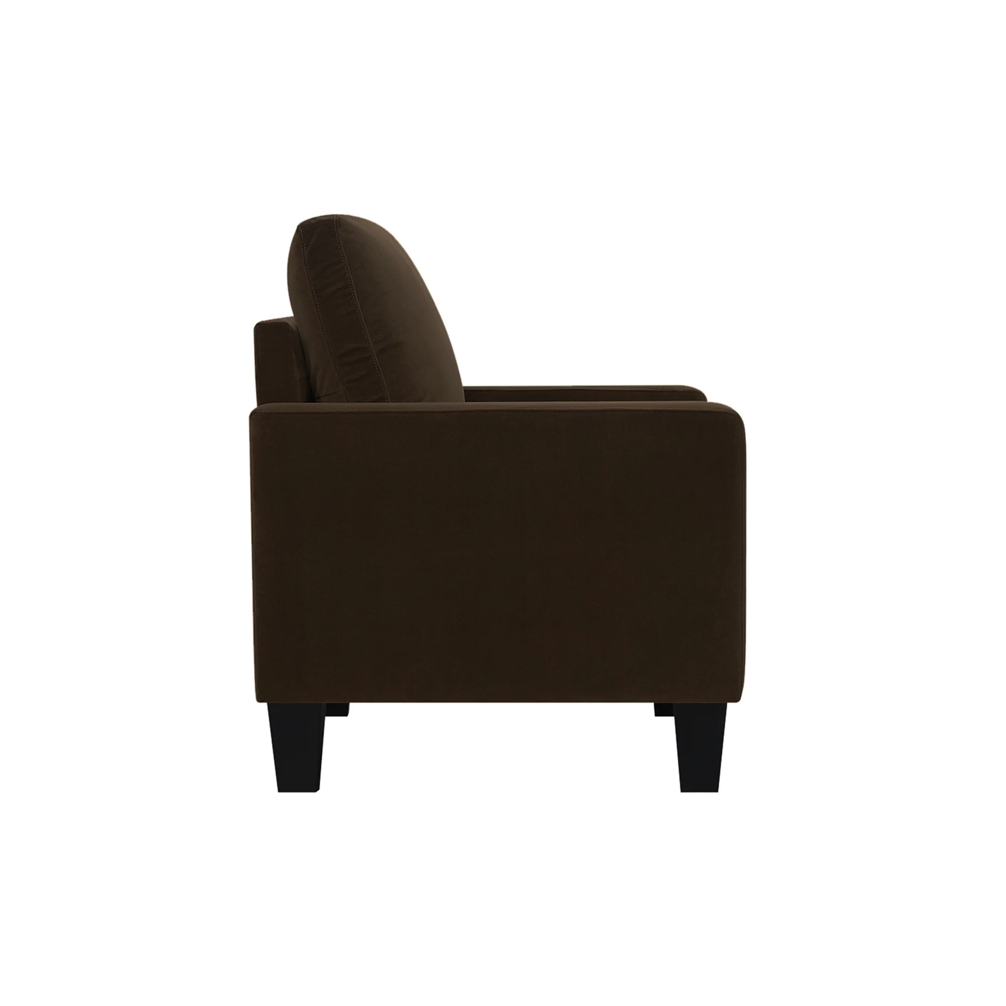 Dark Brown and Black Upholstered Arm Chair By Homeroots - Image 2