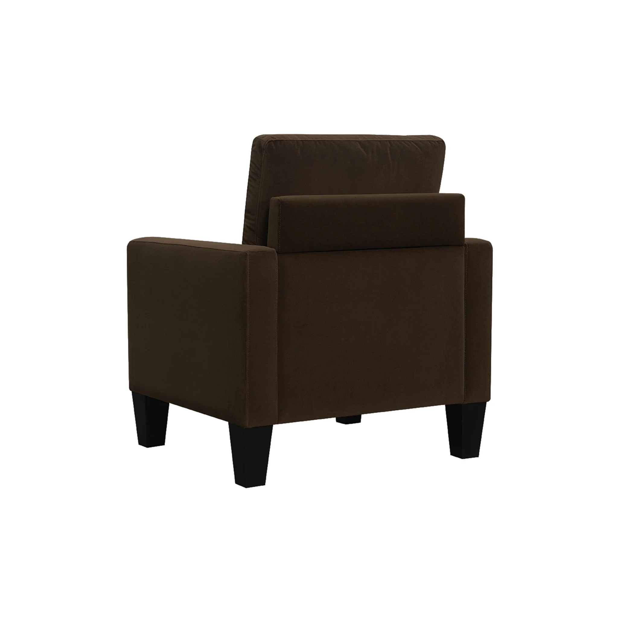 Dark Brown and Black Upholstered Arm Chair By Homeroots - Image 3