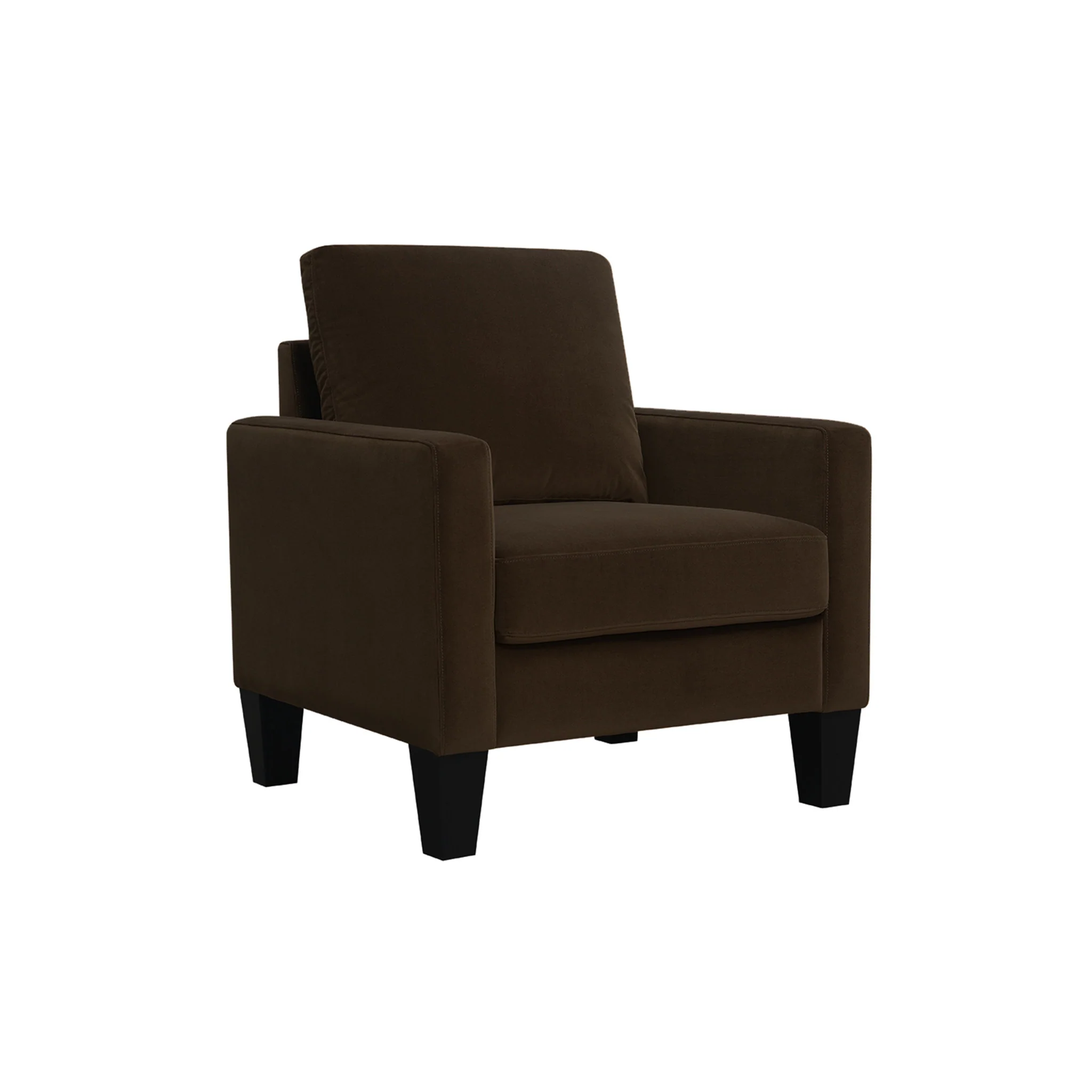 Dark Brown and Black Upholstered Arm Chair By Homeroots - Image 7